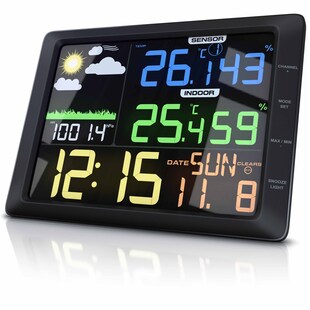 BEARWARE Wetterstation mit Außensensor, LCD Farbdisplay, Wettervorhersage, Luftdruck, Temperatur uvm. 