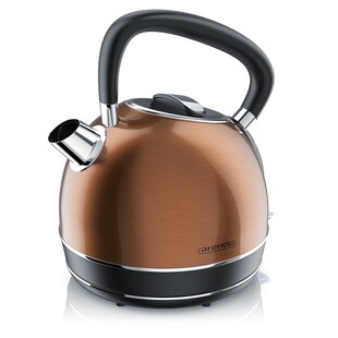 Arendo Wasserkocher 1,7 l, 2200 W, Edelstahl, Retro Style Vintage, Überhitzung & Trockenkochschutz, kupfer 