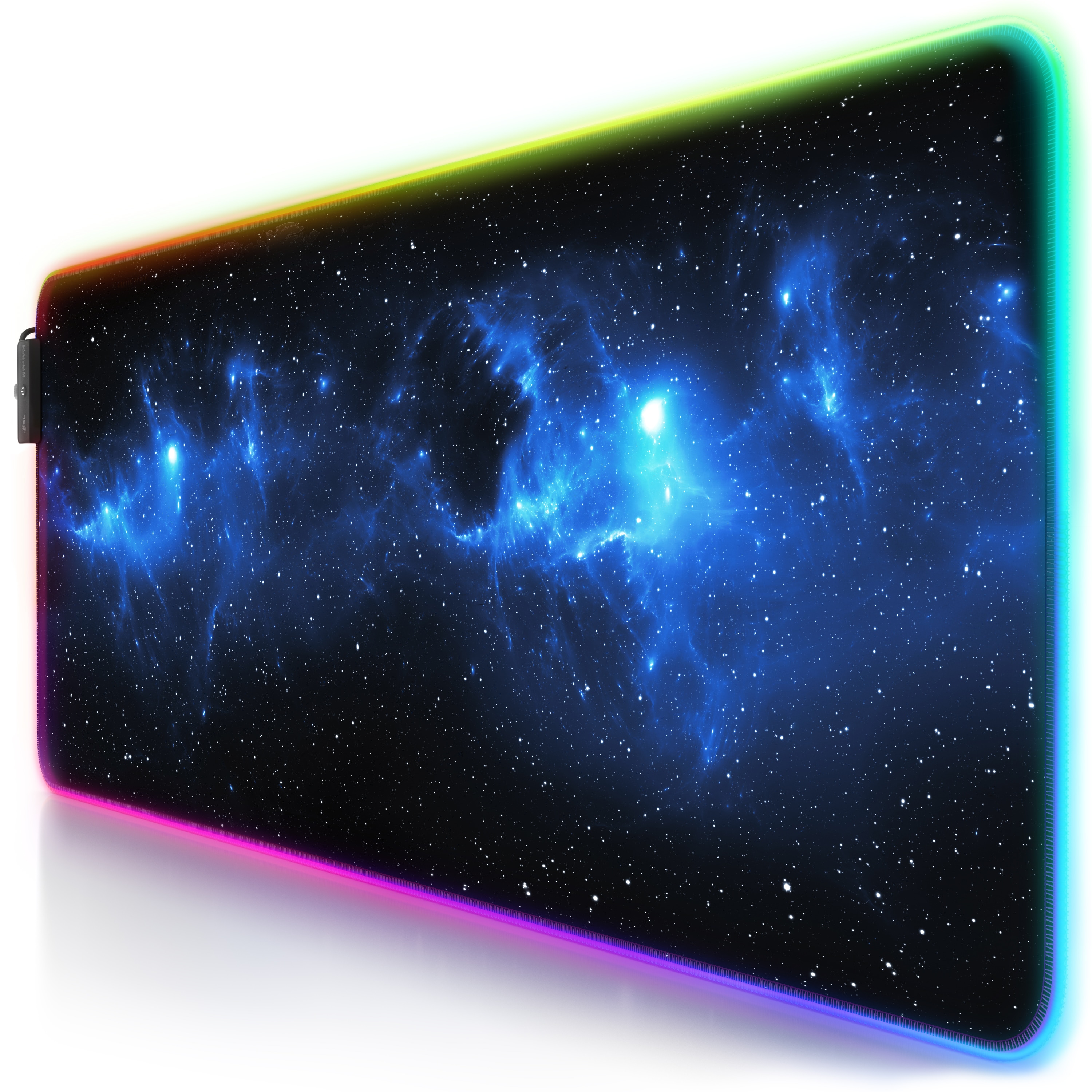 CSL RGB Gaming Mauspad, Gaming Mauspad - 800 x 300 mm XL Mousepad - LED Multi Color, Stars 