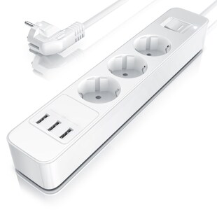 BEARWARE Steckdosenleiste Mehrfachsteckdose Steckerleiste 3680W, 3-fach 