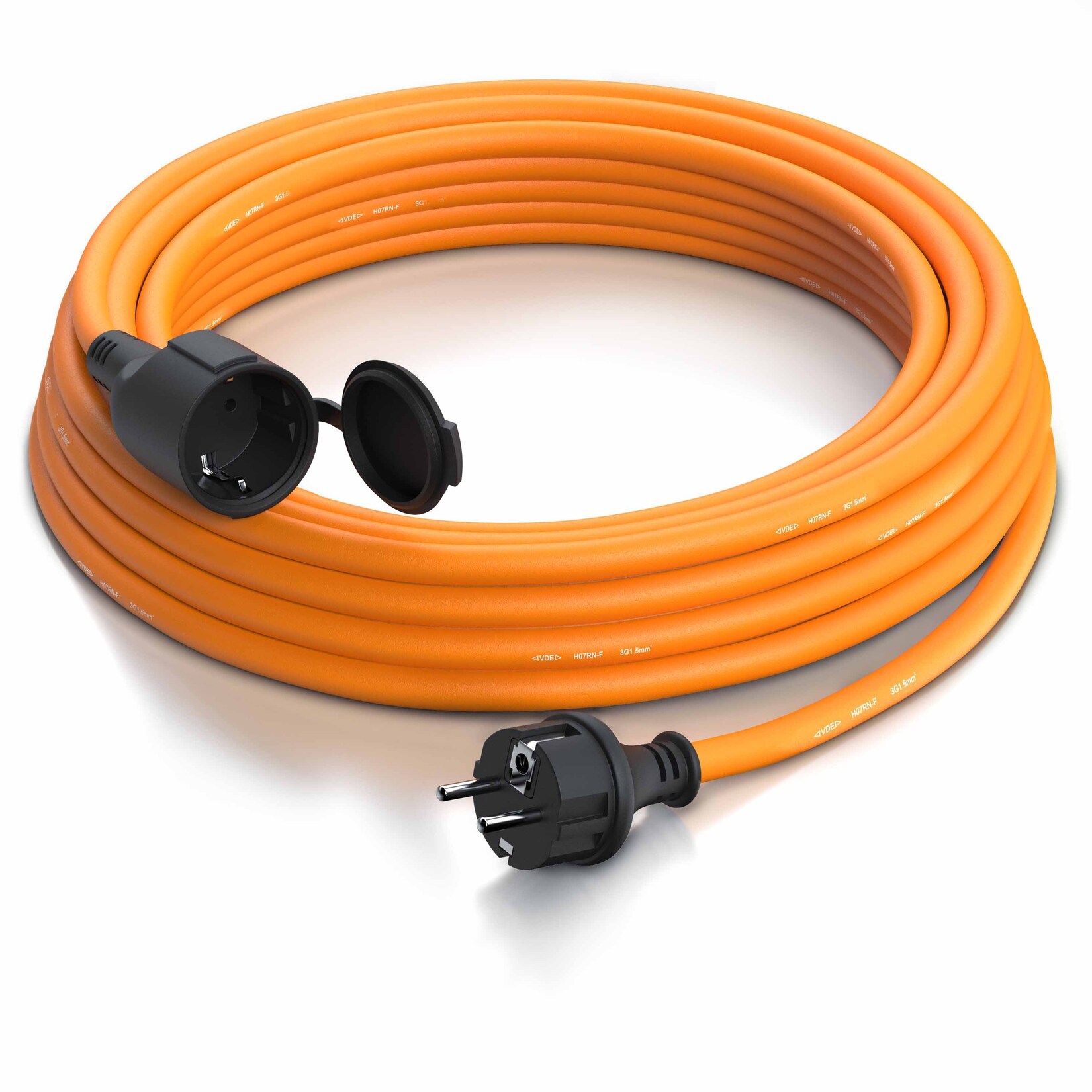 Brandson Verlängerungskabel, Typ F Schutzkontakt, Stromkabel Verlängerung für den Außenbereich 3500W, Outdoor, IP44 - 10m