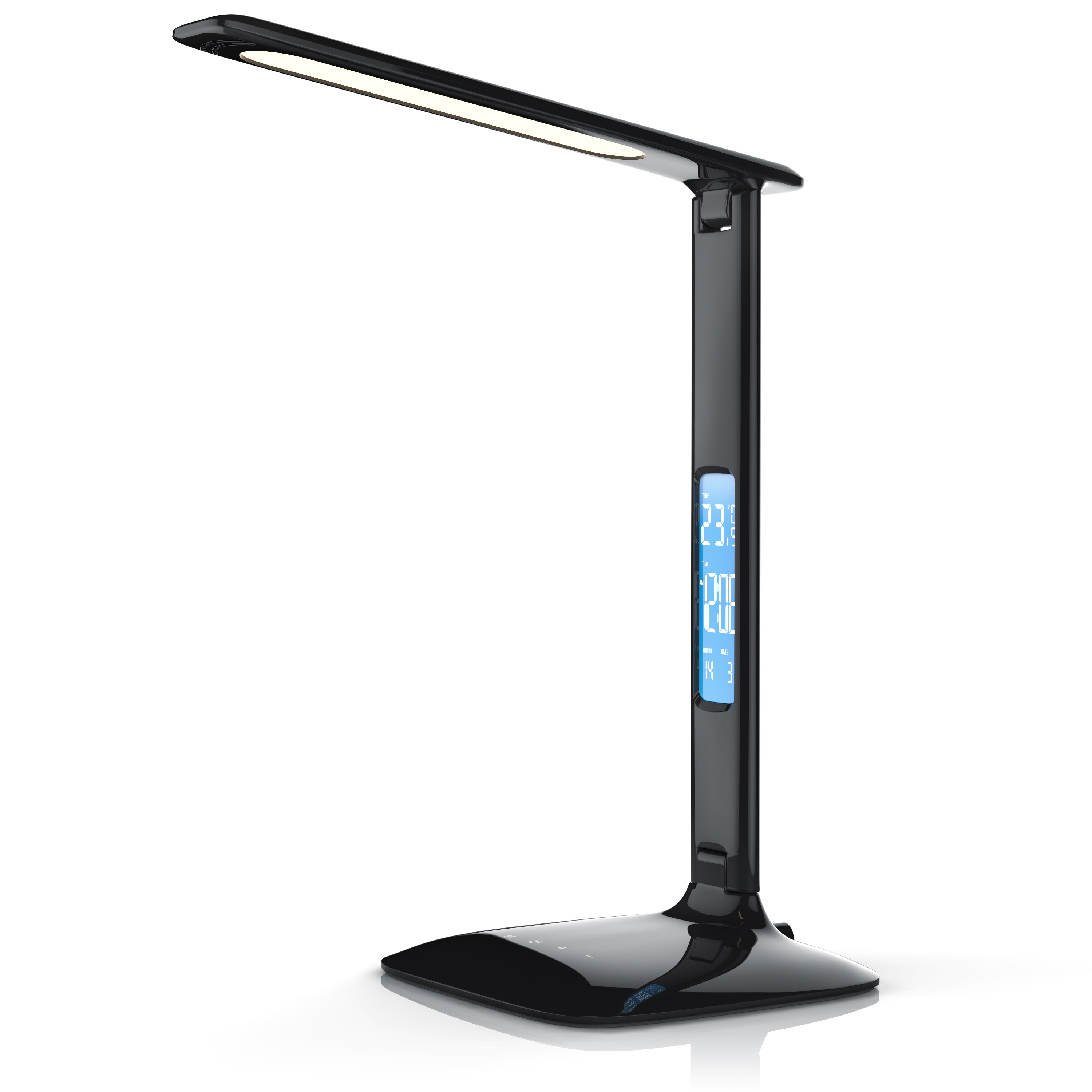 Brandson Schreibtischlampe, LED, Dimmbar, Farbwechsel, Temperatur-, Alarm- & Kalenderfunktion, Tischlampe 