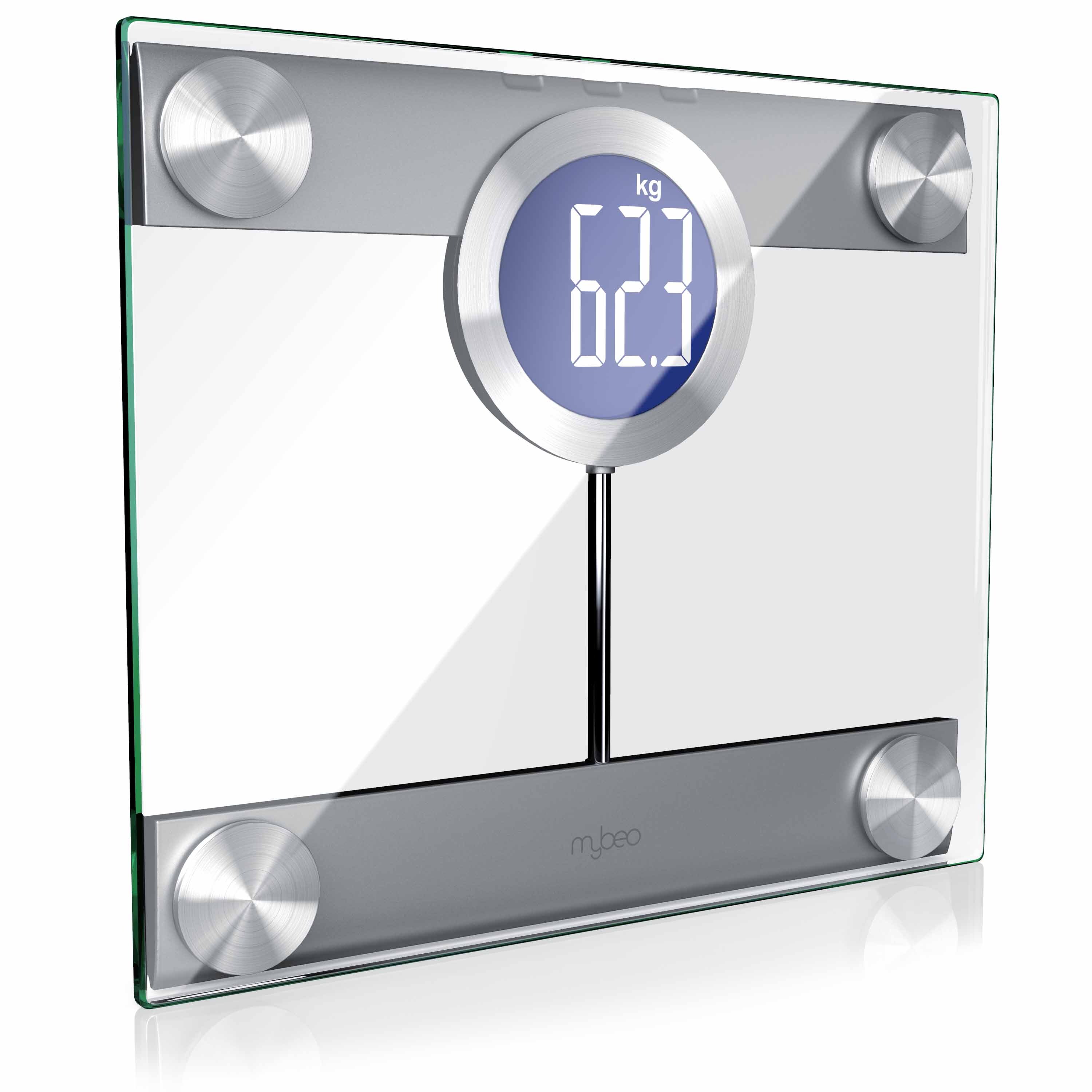 MyBeo Digitale K&ouml;rperwaage im Glas Design Display und Trittfl&auml;che extra gro&szlig; / max. 200kg 