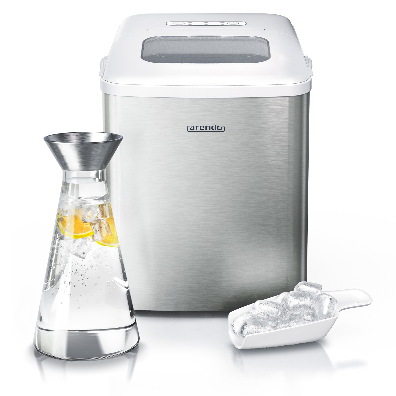 Arendo Eiswürfelmaschine 120 Watt mit 1,5 Liter Wassertank Eiswürfelbereiter, Ice Cube Maker, Eiswürfel in 8 - 9 Minuten, 10 - 12 kg / 24 …