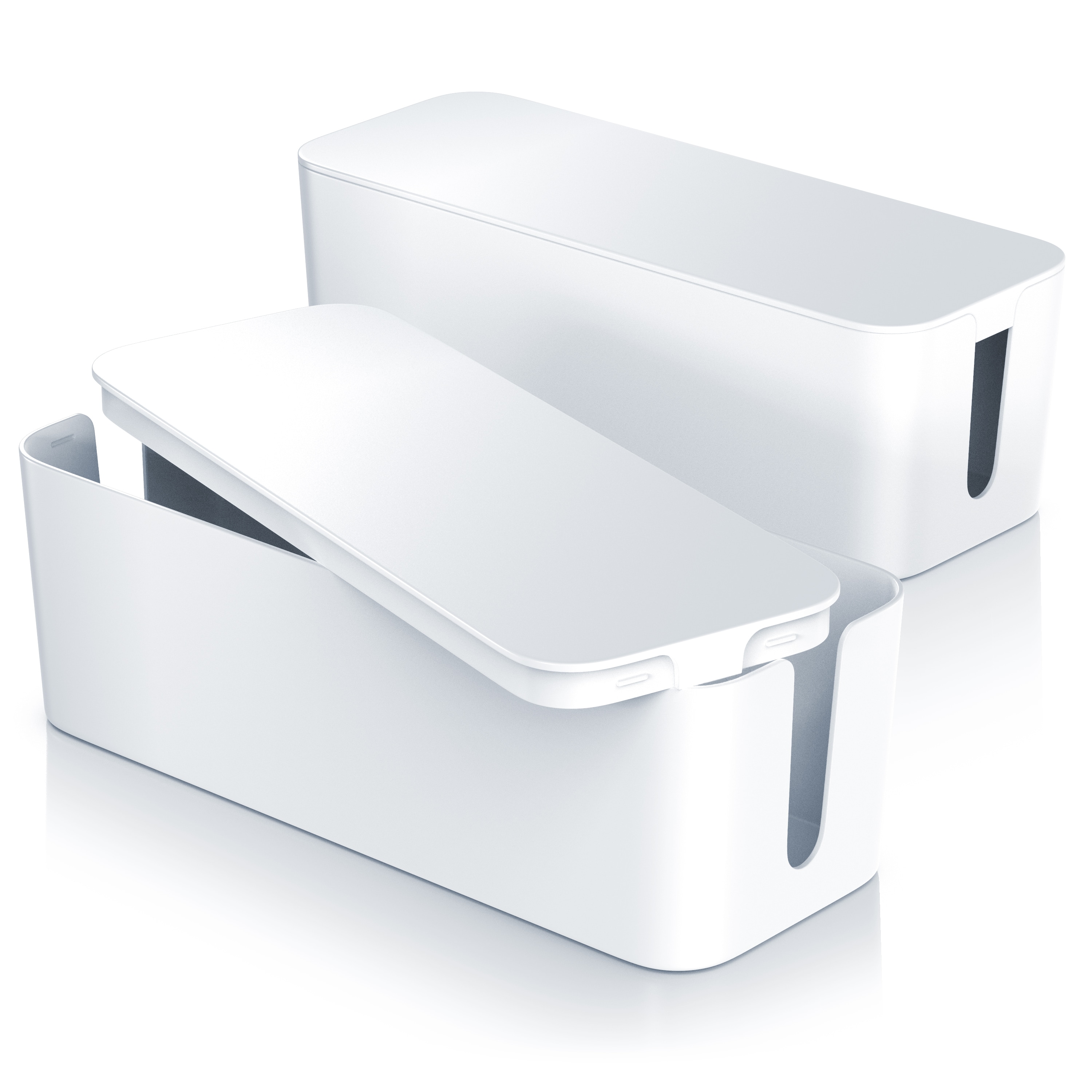 BEARWARE Kabelbox mit Gummif&uuml;&szlig;en - Kabelmanagement / dezente Optik / Ladebox 