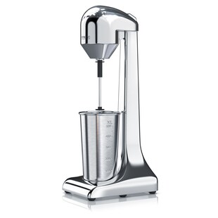 Arendo Getränkemixer elektrisch, 500 ml, 100 W, 2 Geschwindigkeitsstufen, für Protein Drinks Smoothies Eischnee Cocktails, Silber 