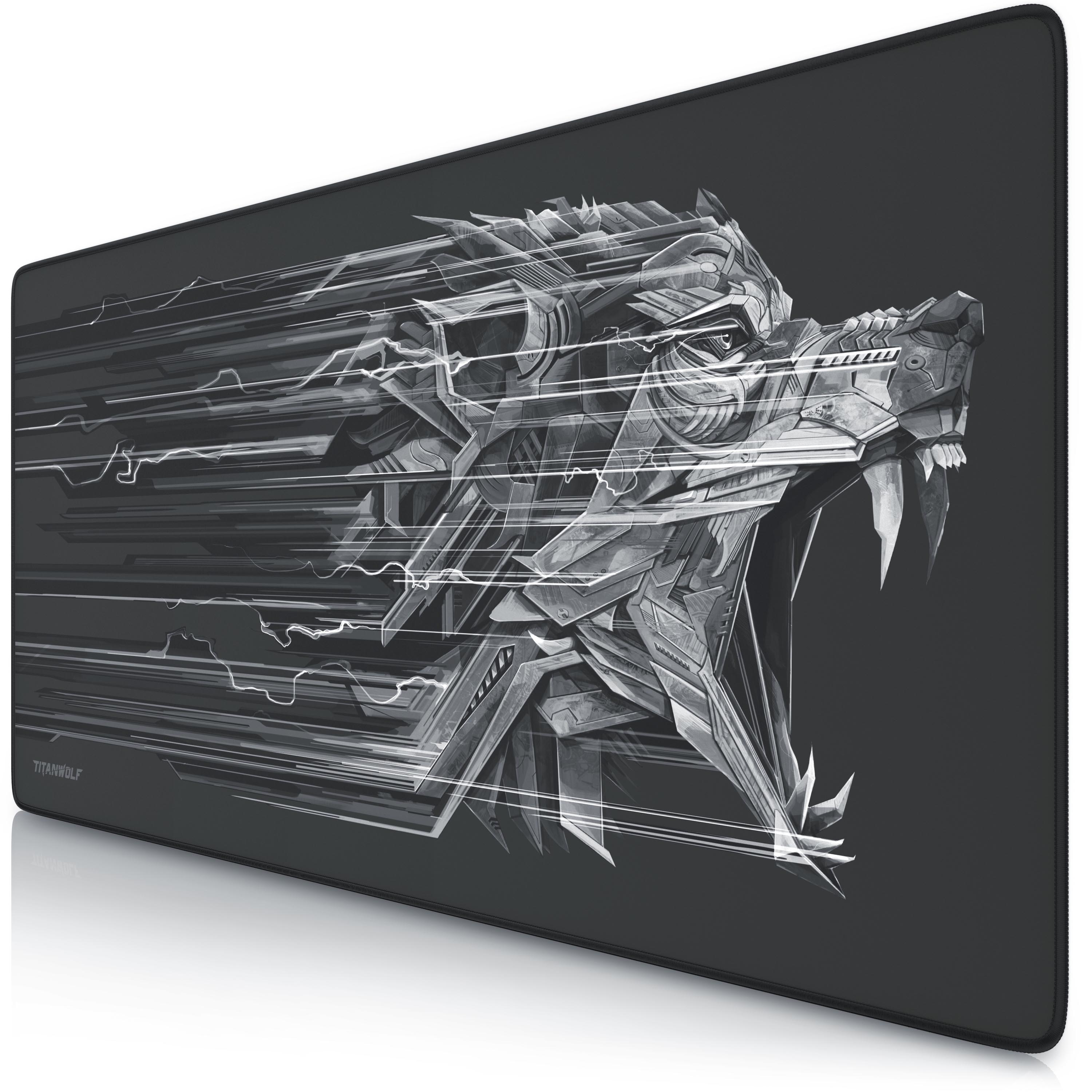 Titanwolf Gaming Mauspad, 900 x 400mm XXL Mousepad, verbessert Pr&auml;zision & Geschwindigkeit, schwarz 