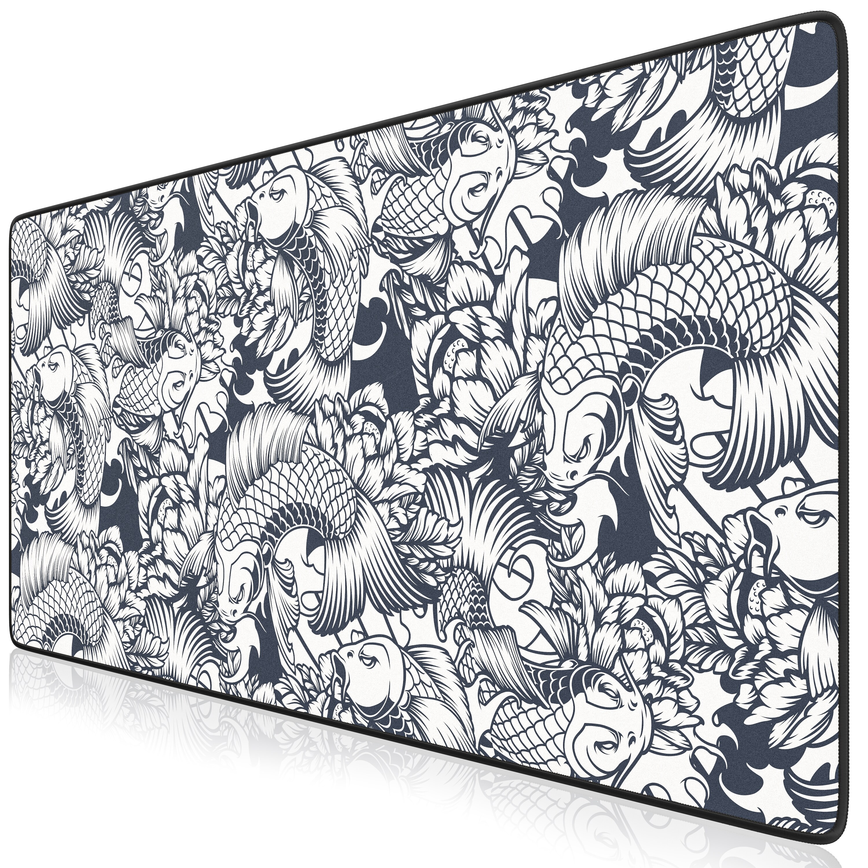 Titanwolf Gaming Mauspad, 900 x 400mm XXL Mousepad, verbessert Pr&auml;zision & Geschwindigkeit, Koi Tattoo 