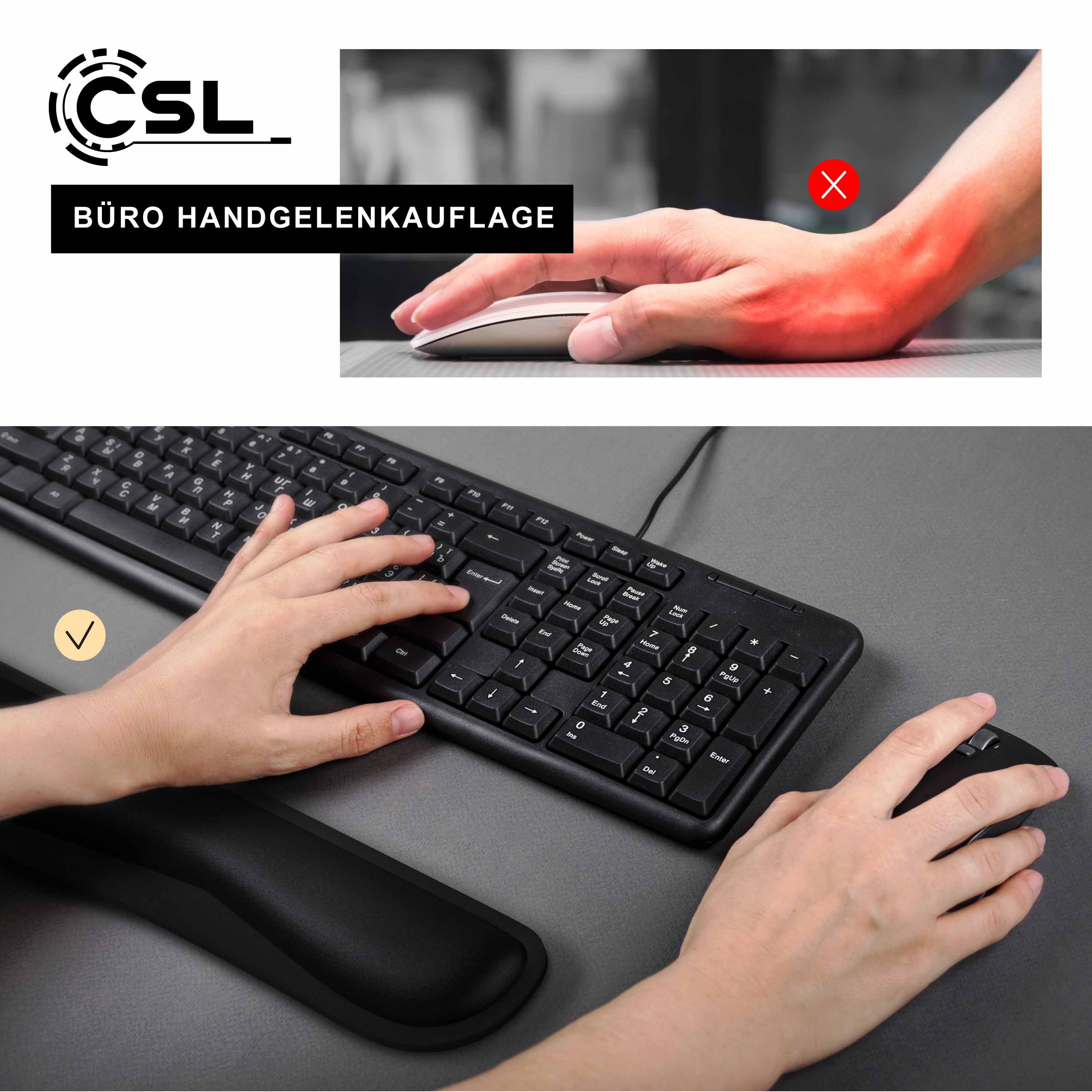Vaydeer Handballenauflage Set Aus Memory Foam – Ergonomisch Für Tastatur & Maus