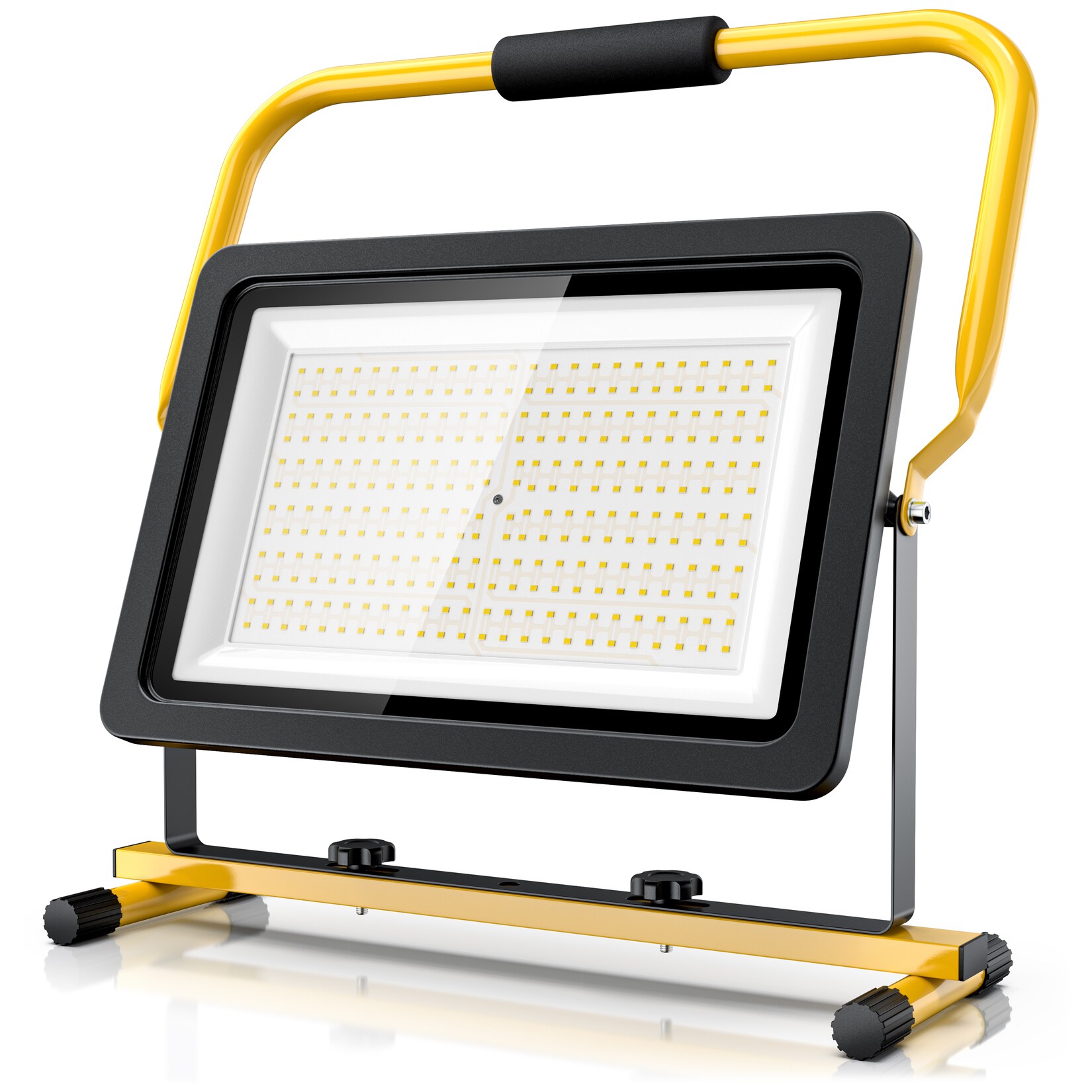 Brandson 200W LED Baustrahler - Arbeitsscheinwerfer - Bauscheinwerfer - Standgestell und Tragegriff - 16000 Lumen - 4 m Stromkabel - …