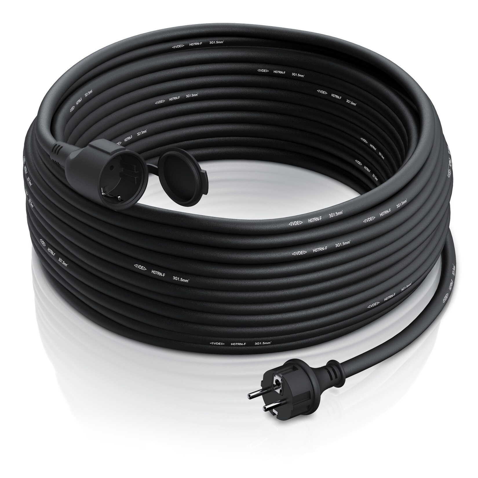 Brandson Schutzkontakt Verlängerungskabel für Outdoor 3500 W Strom Kabel für den Außenbereich / IP44 - 30m