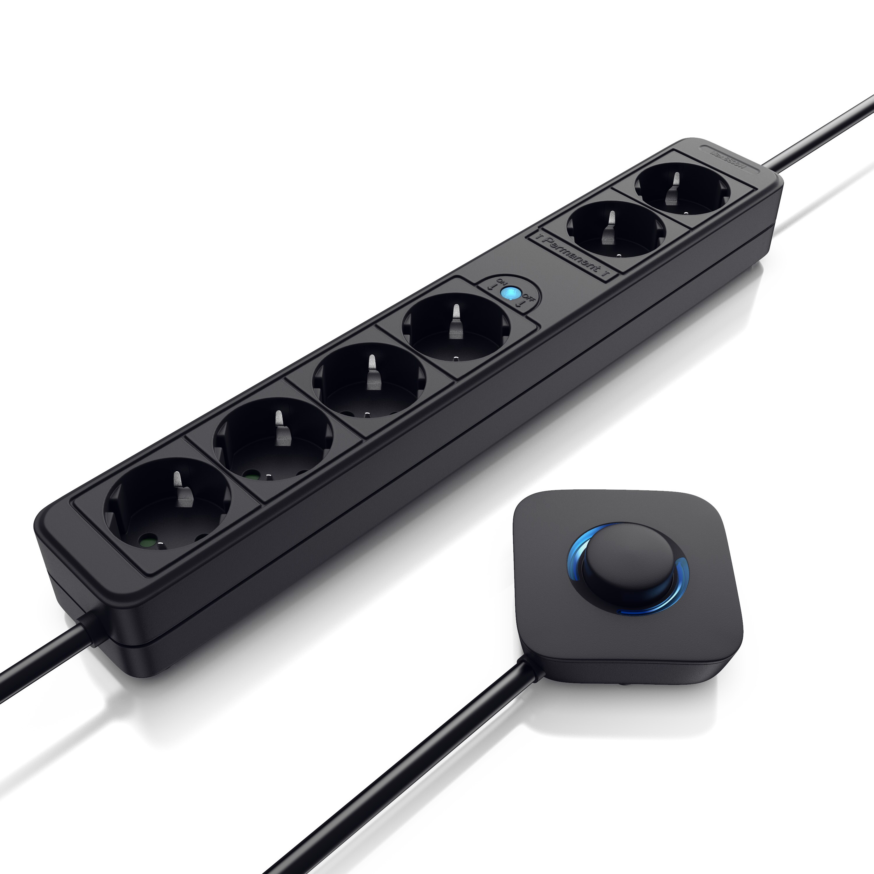 Arendo Steckdosenleiste Mehrfachsteckdose Steckerleiste 3500W, 6-fach 