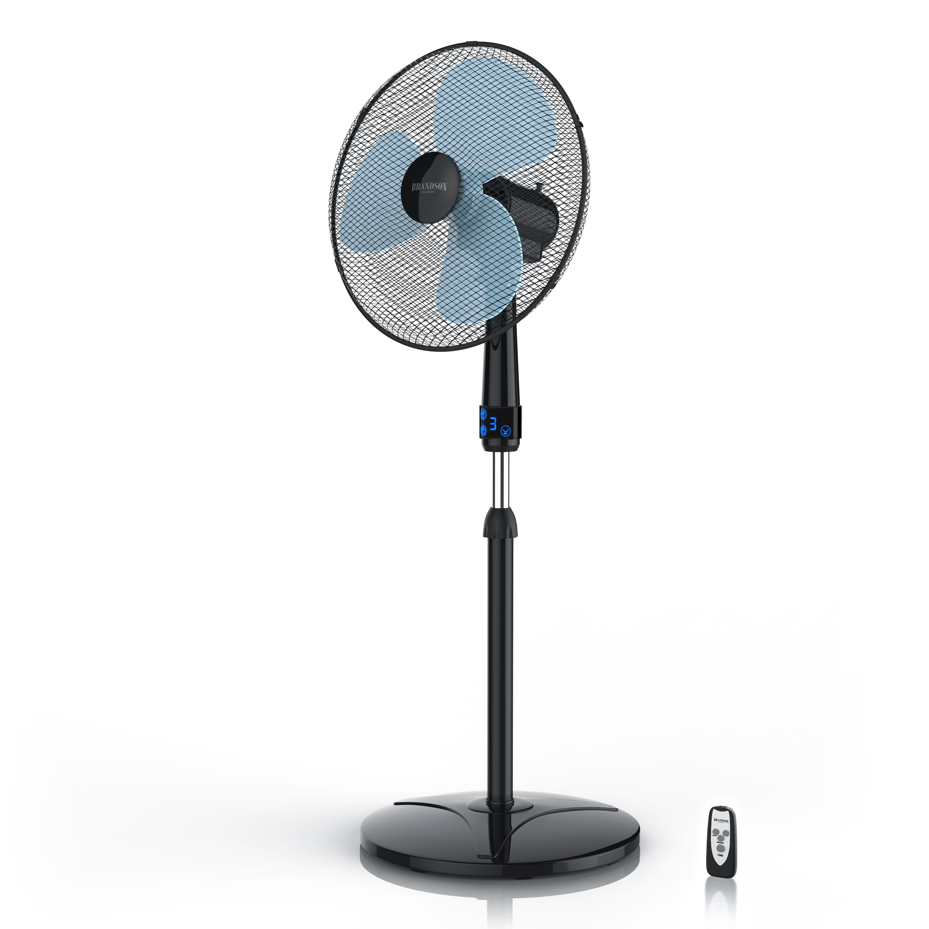 Brandson Standventilator mit Fernbedienung 50W, leise, Ventilator h&ouml;henverstellbar, 30&deg; neigbar , 3 Geschwindigkeitsstufen, Oszillation ca. 90&deg; 
