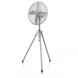 Brandson Standventilator 45 cm mit 3 Geschwindigkeiten, Ventilator mit Dreibein-Stativ, 60 Watt, oszillierend, Silber/Edelstahl 
