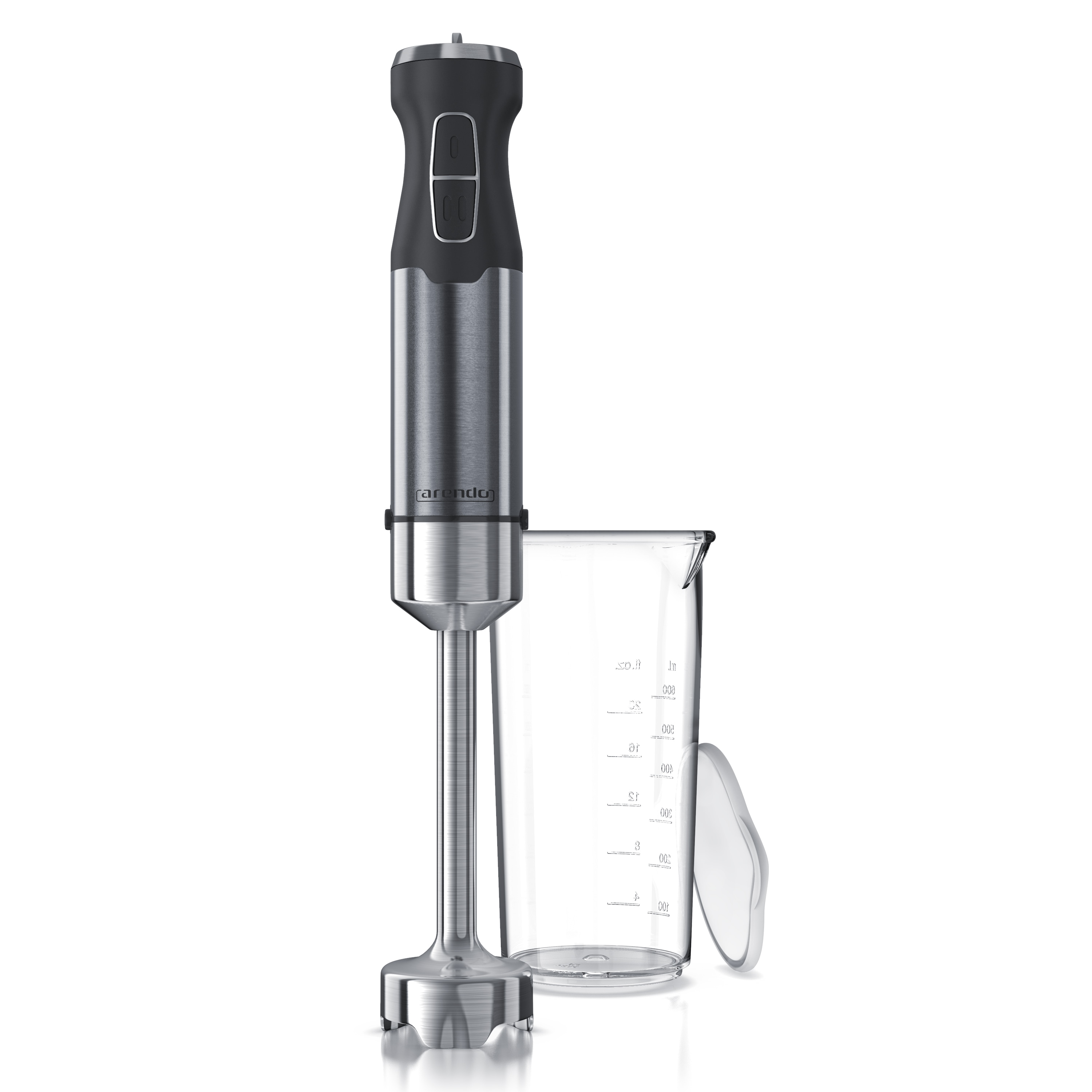 Arendo Edelstahl Stabmixer mit Messbecher Handmixer - P&uuml;rierstab - stufenlose Regelung 