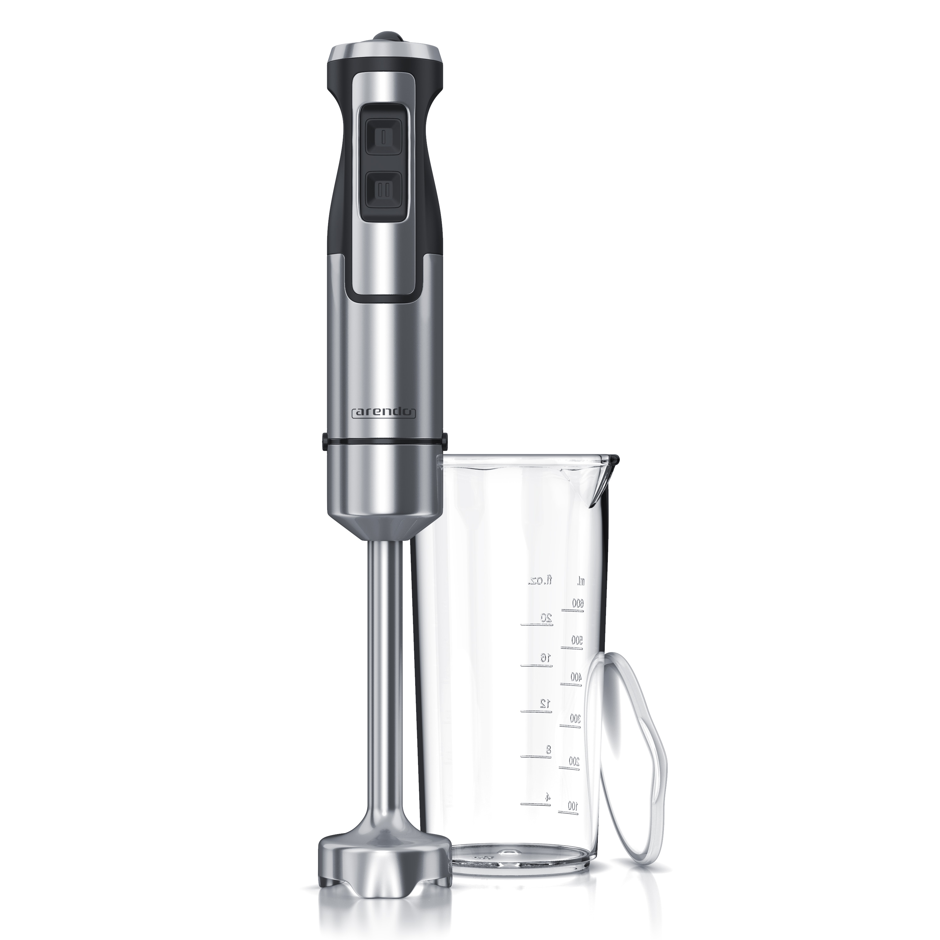 Arendo Edelstahl P&uuml;rierstab mit Messbecher Handmixer - Stabmixer - stufenlose Regelung 
