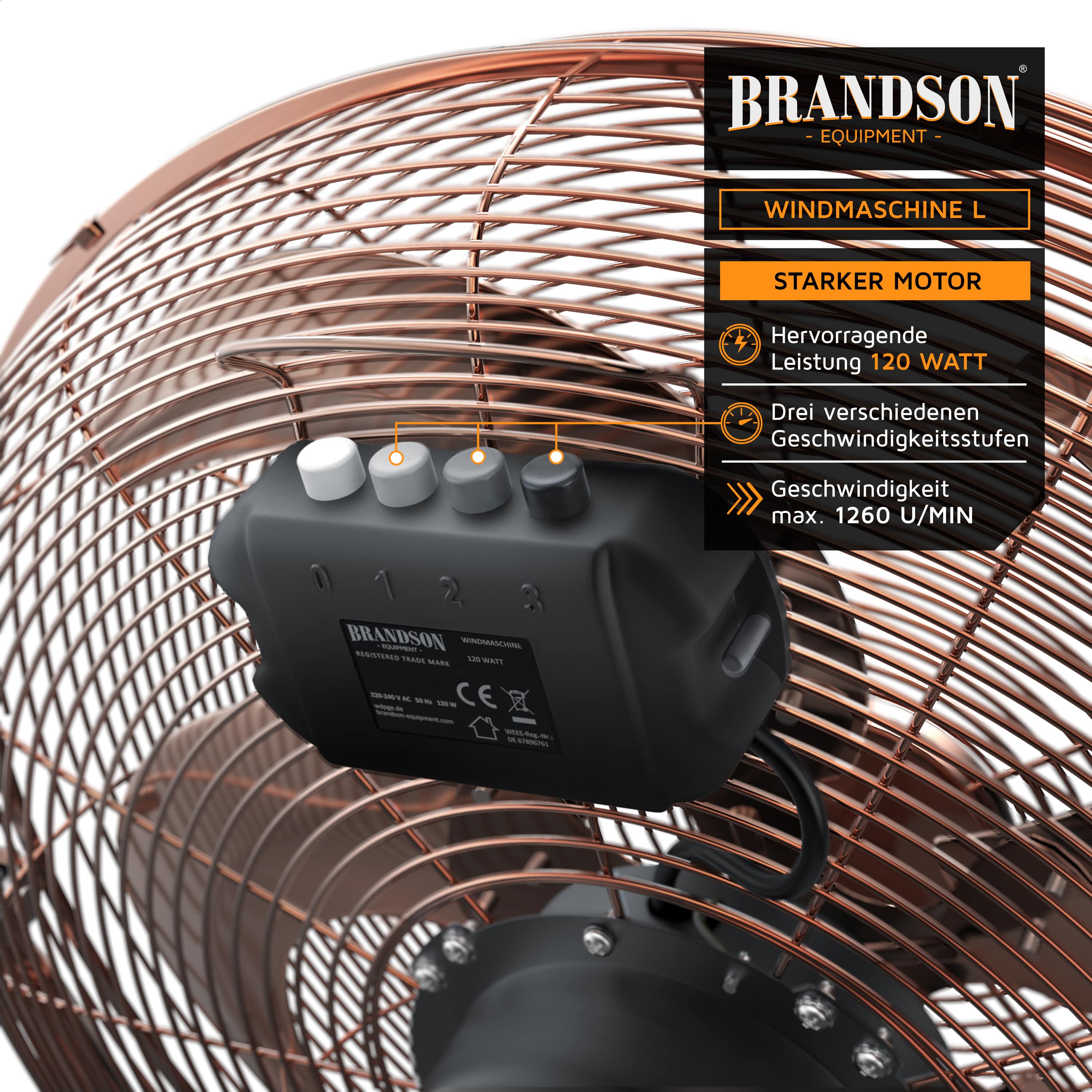 Perfk 50W Lüftermotor - Ersatzmotor Für Stand- Und Tischventilatoren