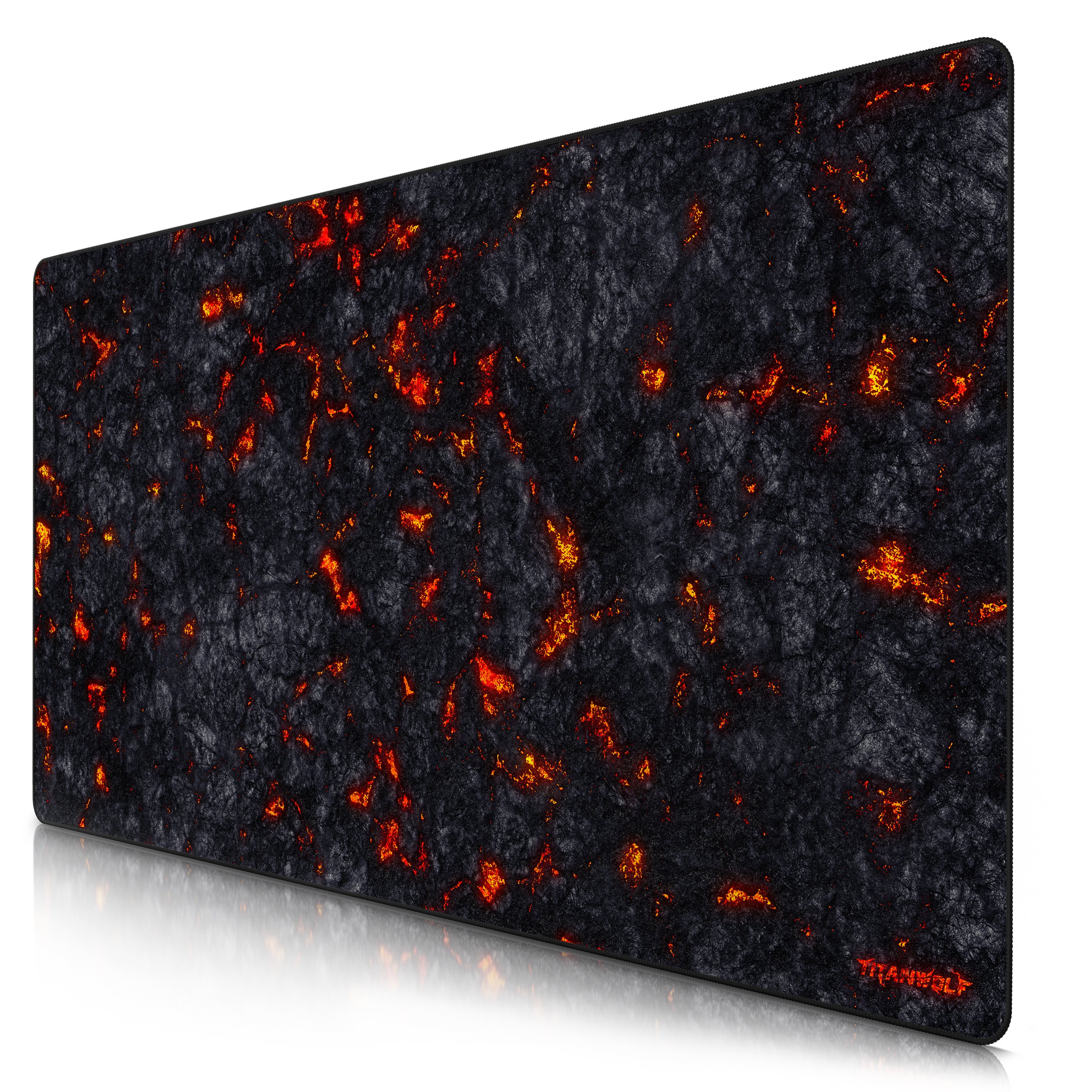 Titanwolf Gaming Mauspad, XXXL Speed Mousepad 1200 x 600 mm, Geschwindigkeit & Pr&auml;zision, Lavamotiv 