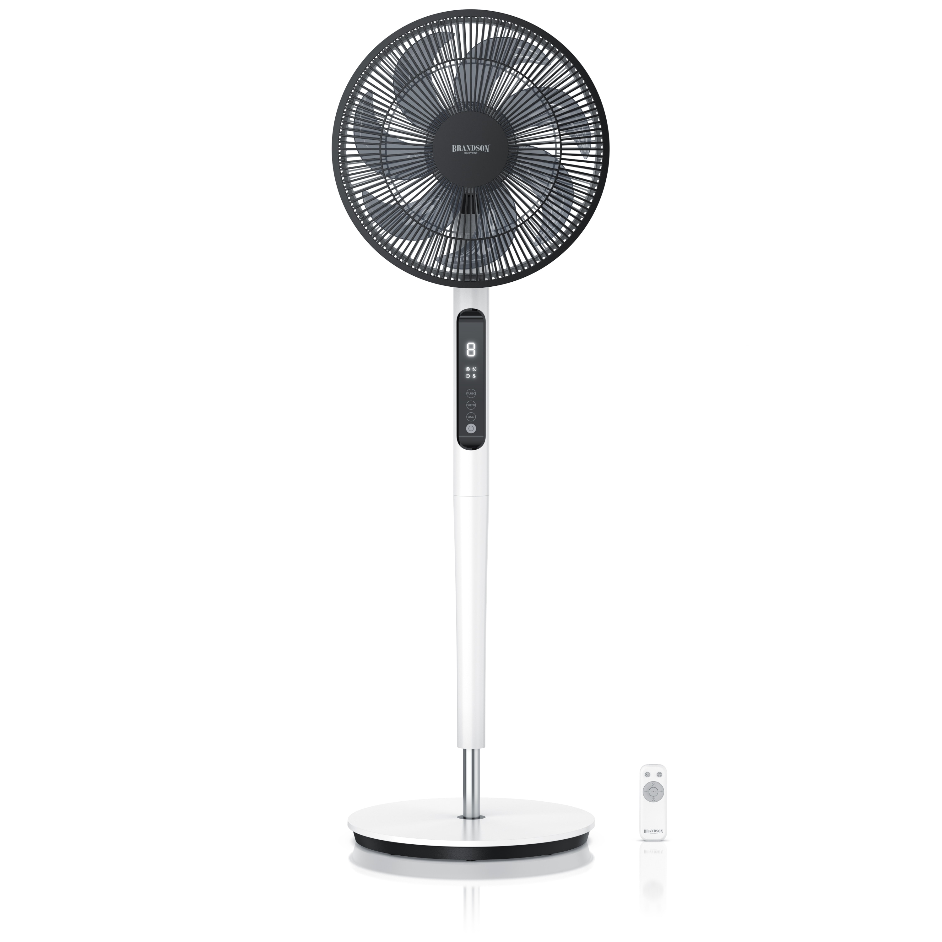 Brandson - DC Standventilator energiesparend ECO - Fernbedieung - Brushless Silent Motor -sehr leise - Oszilation 60&deg; 90&deg; 120&deg; - Ventilator Timer 