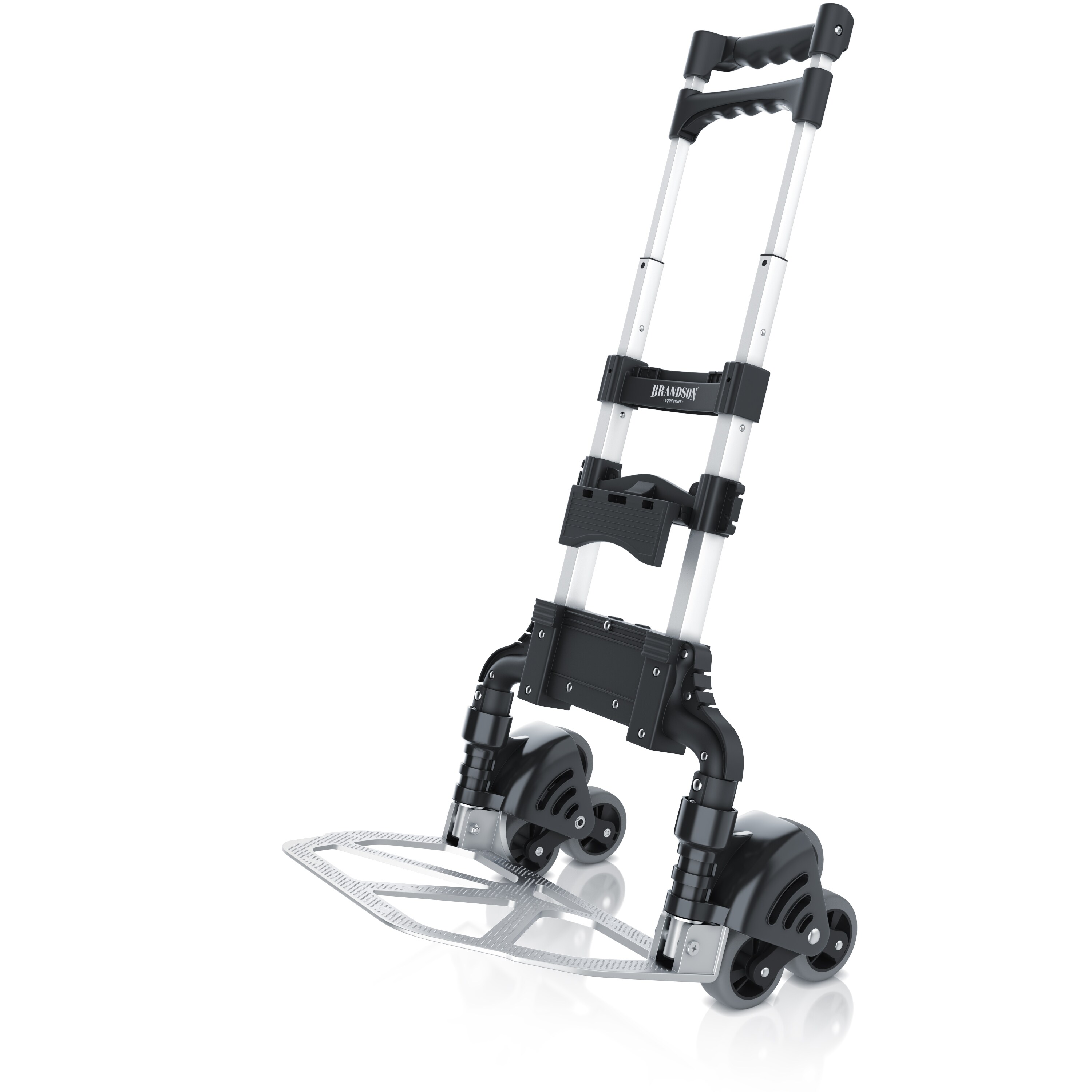 Brandson Sackkarre Treppensteiger Transportkarre klappbar - 6 R&auml;der - bis 70 kg - Kistenhalterung - Umzug Getr&auml;nkekisten - Vollgummireifen - Aluminium 