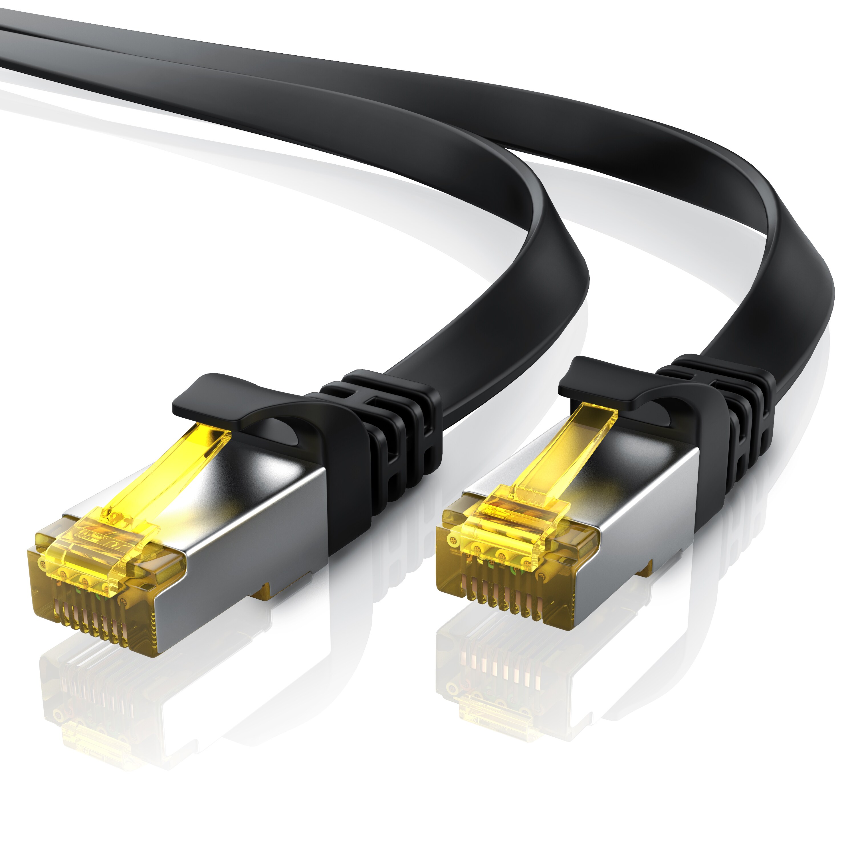 Primewire LAN-Kabel CAT.7, RJ-45 (Ethernet), CAT 7 Flachband U/FTP Gigabit Netzwerkkabel 10 Gbit/s Patchkabel - 10m 