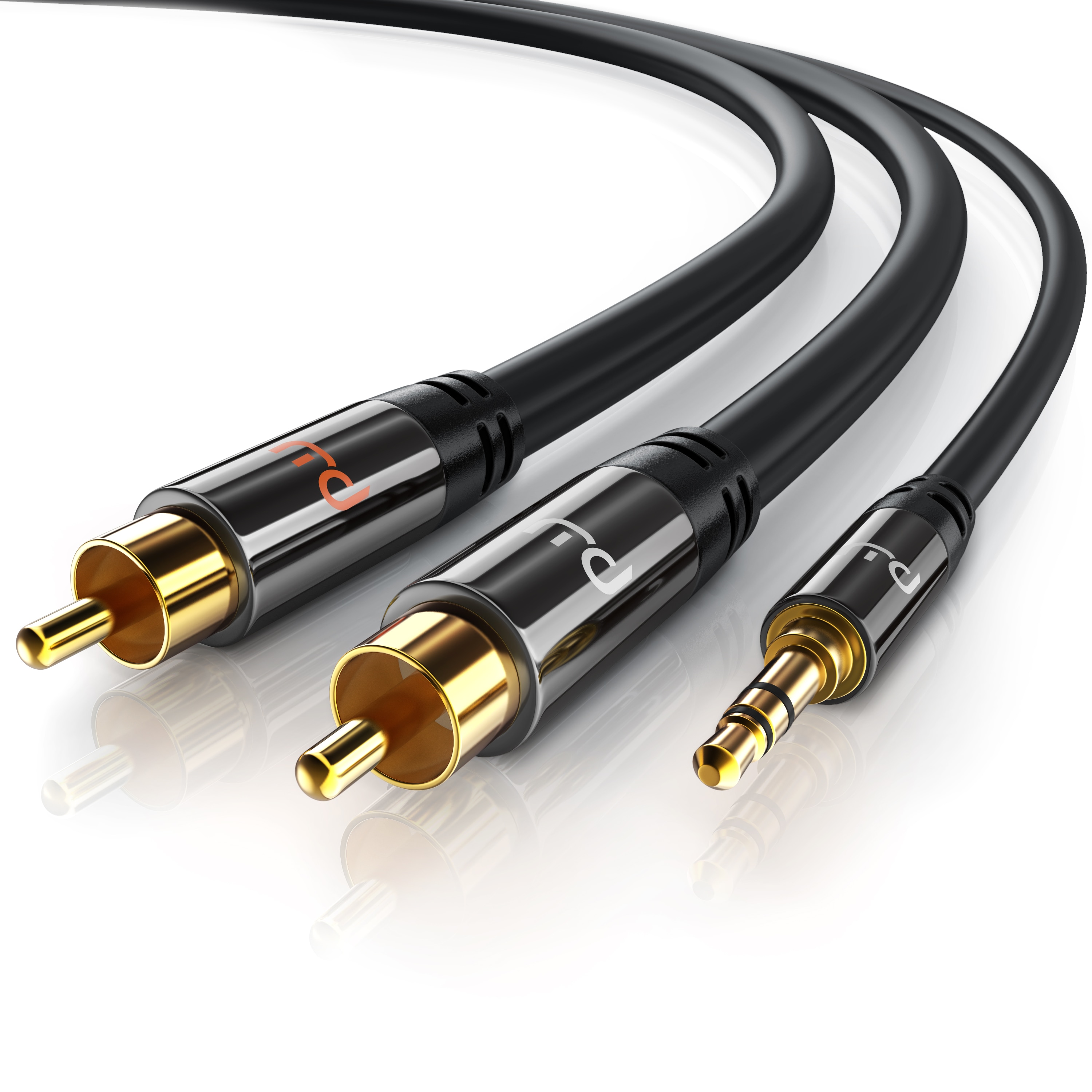Primewire Cinch zu 3,5-mm-Klinke Audio-Kabel, Stereo HiFi Audio-Adapter mehrfach geschirmt, RCA zu AUX - 1m 