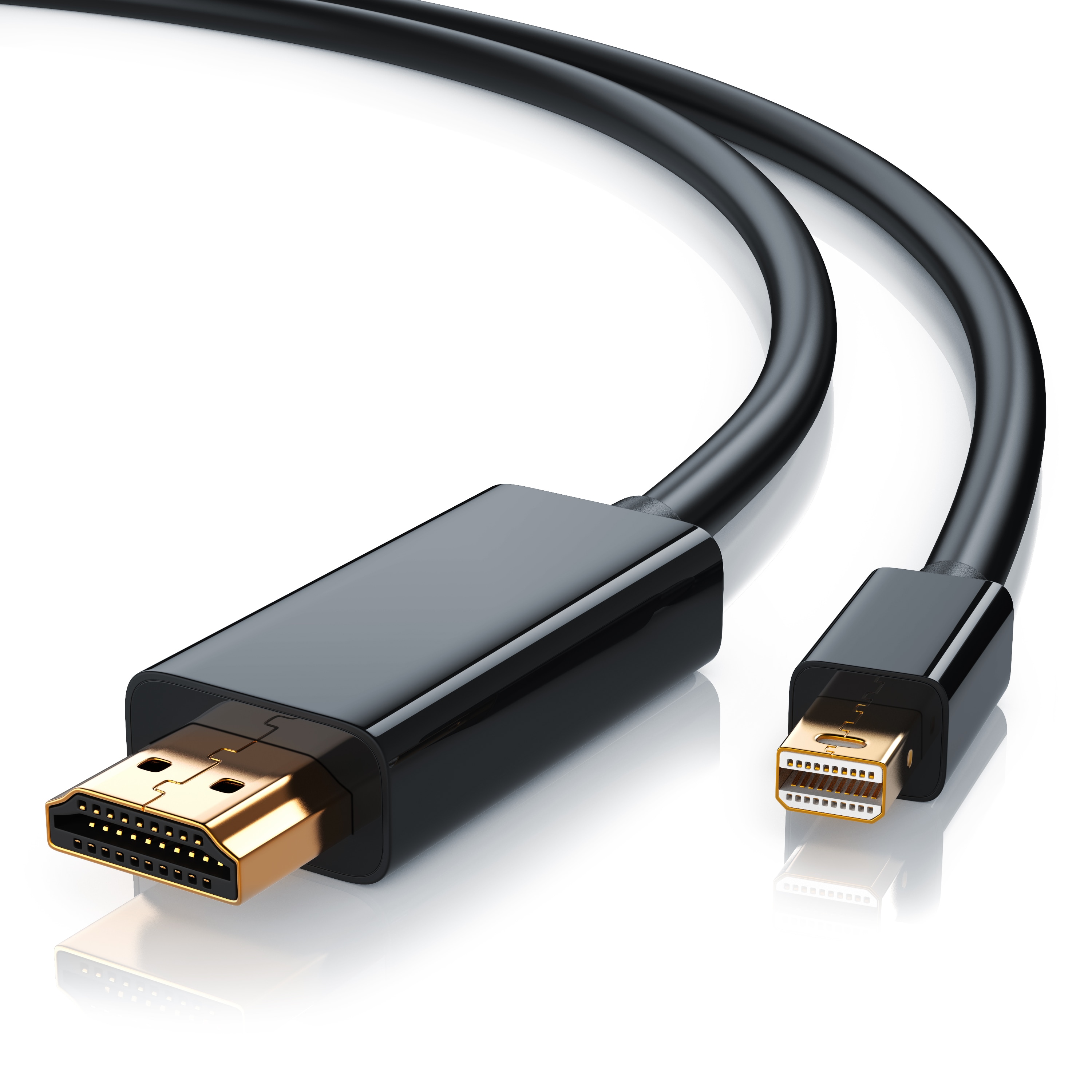 CSL Mini DisplayPort zu HDMI Typ A Audio- & Video-Kabel, Premium Full HD MiniDP Adapter Monitor Kabel - 2m 