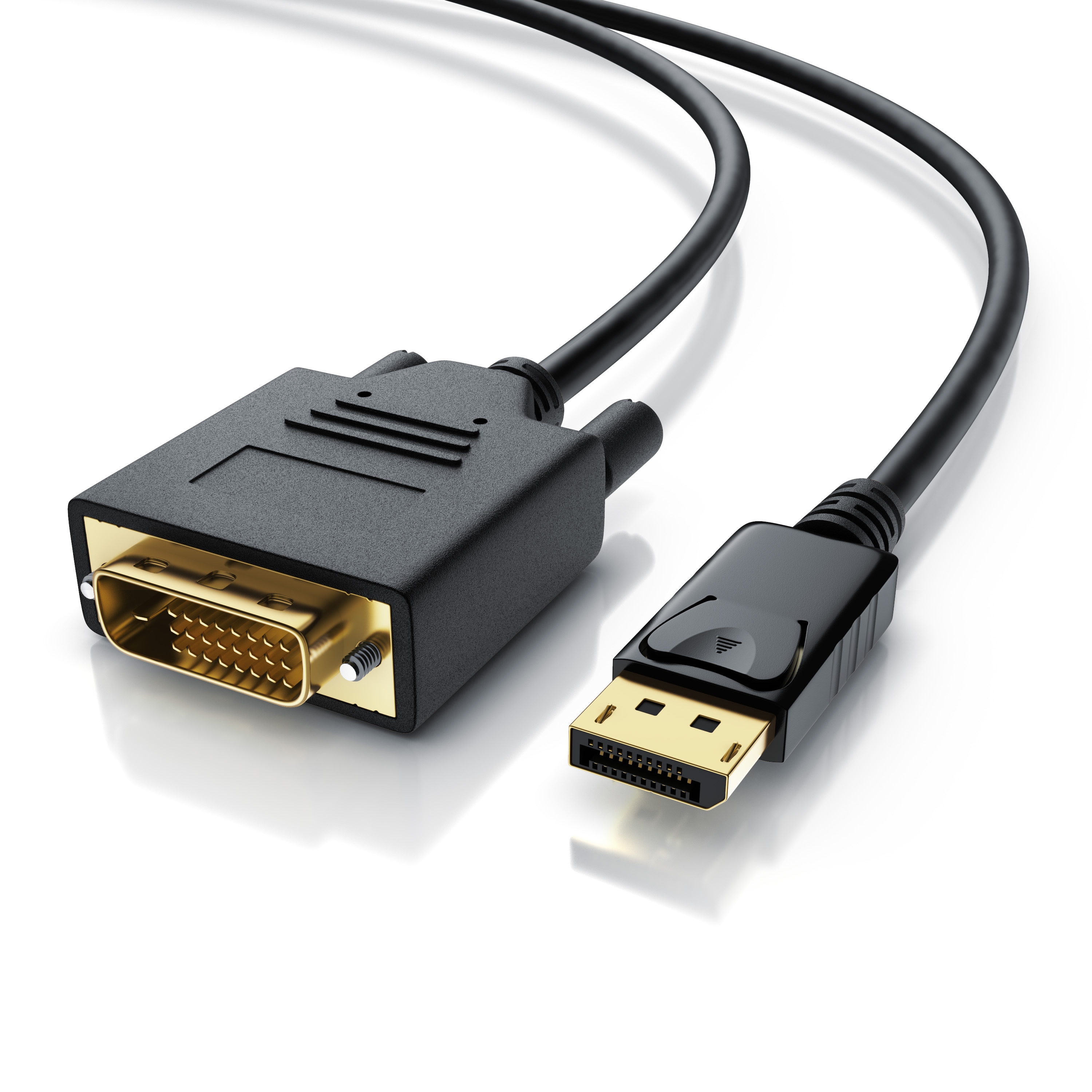 CSL DisplayPort Video-Kabel, 20 Pins, DVI-D, Monitorkabel, HDCP und EDID Zertifiziert, FHD Ausfl&ouml;sung - 2m 