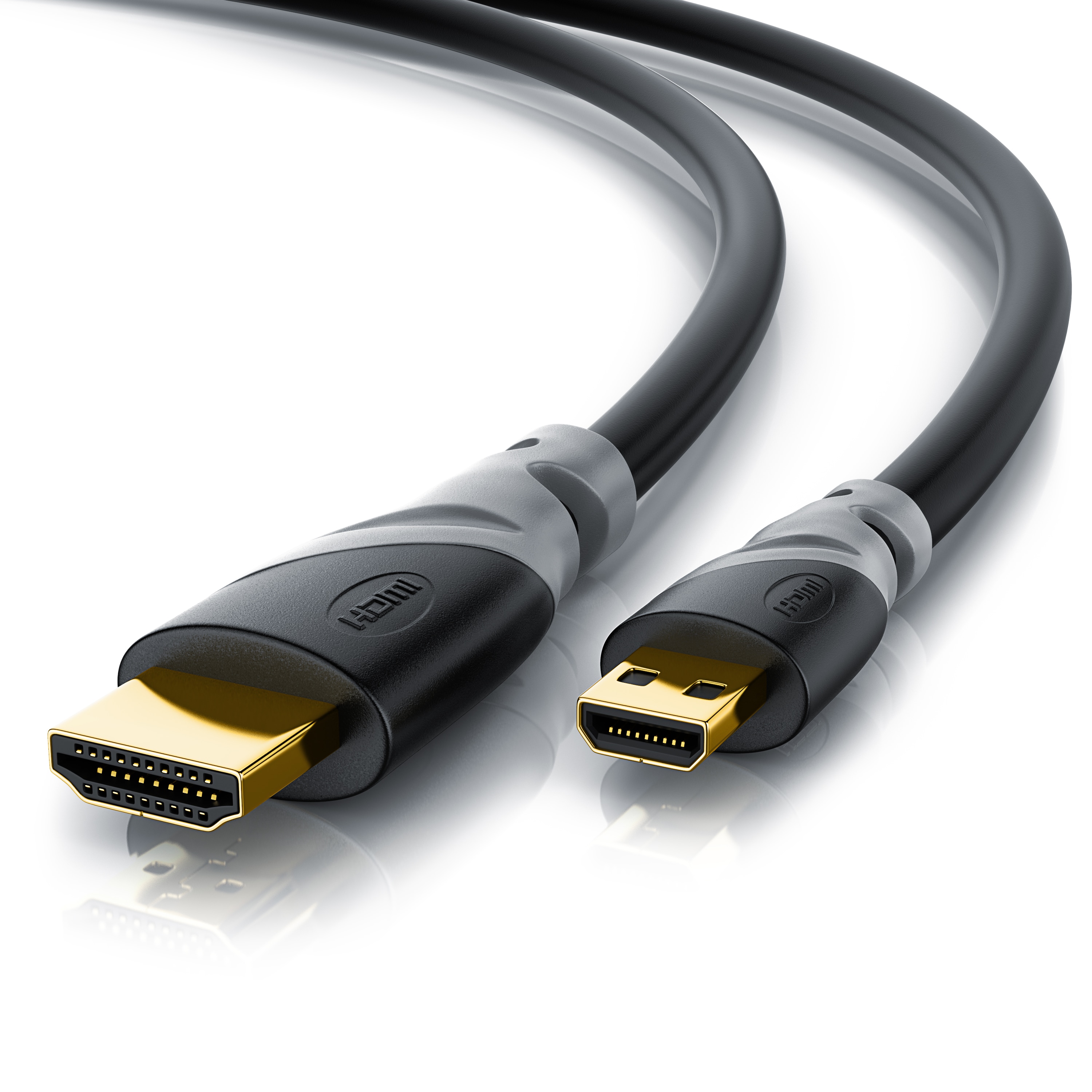 CSL HDMI Typ D (Micro) 2.0 zu HDMI Typ A Kabel, 4K, Ethernet, Ultra HD 2160p (3840 &times; 2160 Pixel) - 3m 