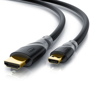 CSL HDMI Typ D (Micro) 2.0 zu HDMI Typ A Kabel, 4K, Ethernet, Ultra HD 2160p (3840 × 2160 Pixel) - 3m 