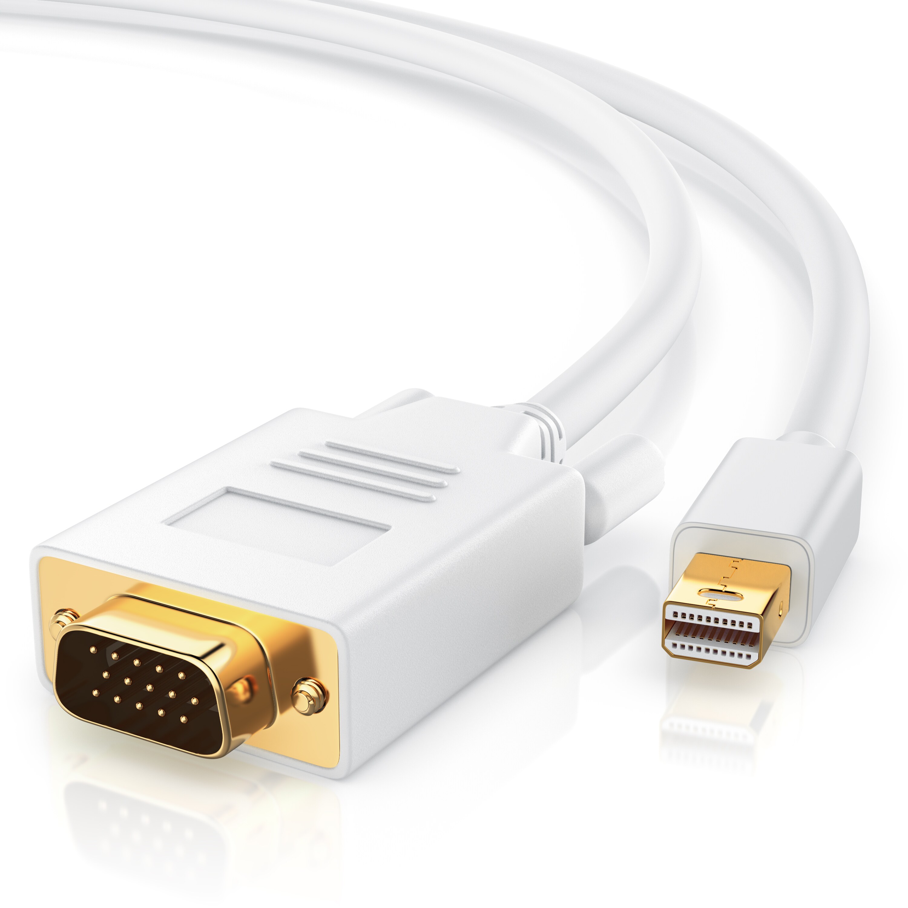CSL Mini Displayport zu VGA Audio- & Video Kabel, miniDP Monitor Adapter / Thunderbolt 1 & 2 kompatibel - 5m 