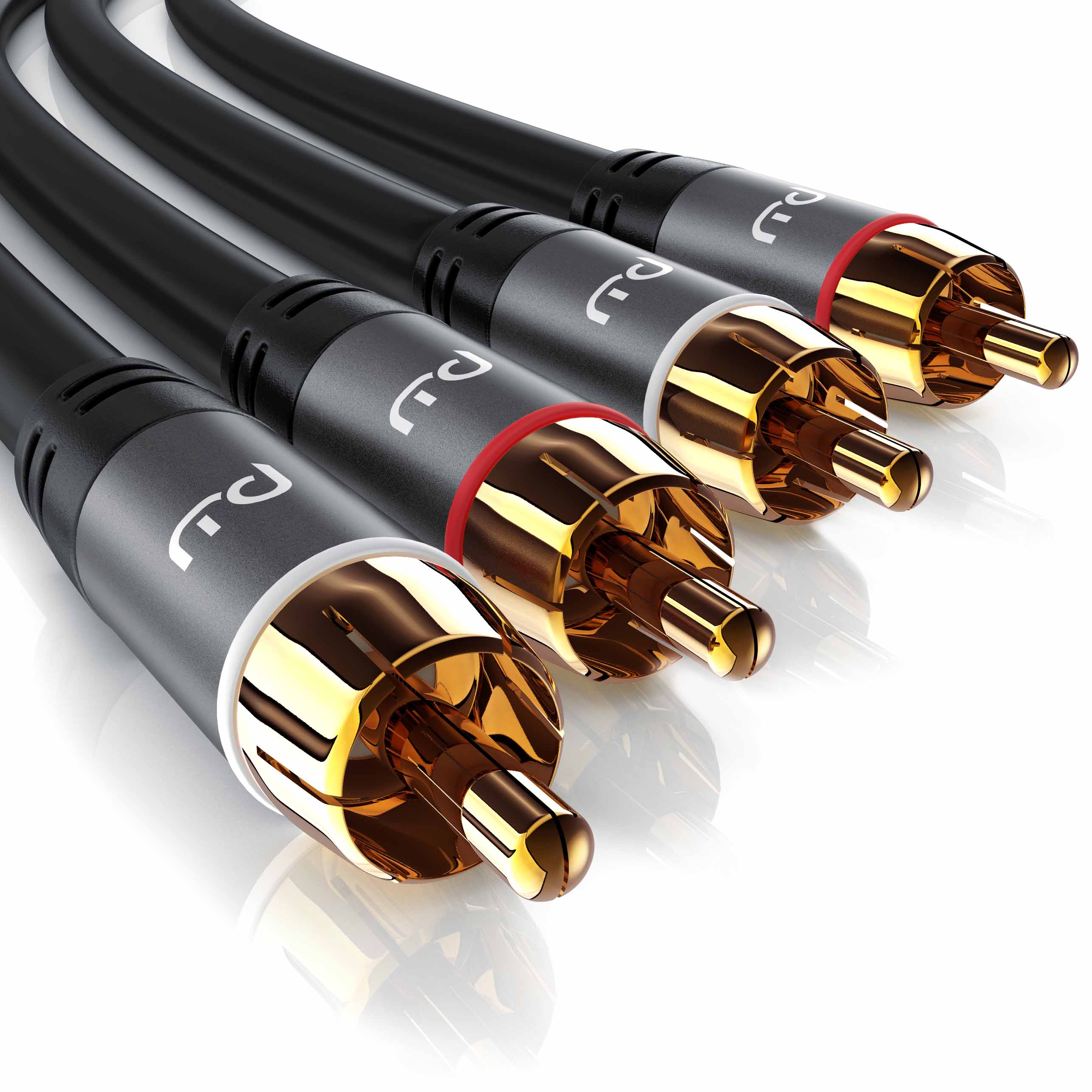 Primewire Stereo Cinch Audio-Kabel, RCA, mehrfach geschirmtes HiFi Audiokabel, 2X Cinch zu 2X Cinch - 5m 