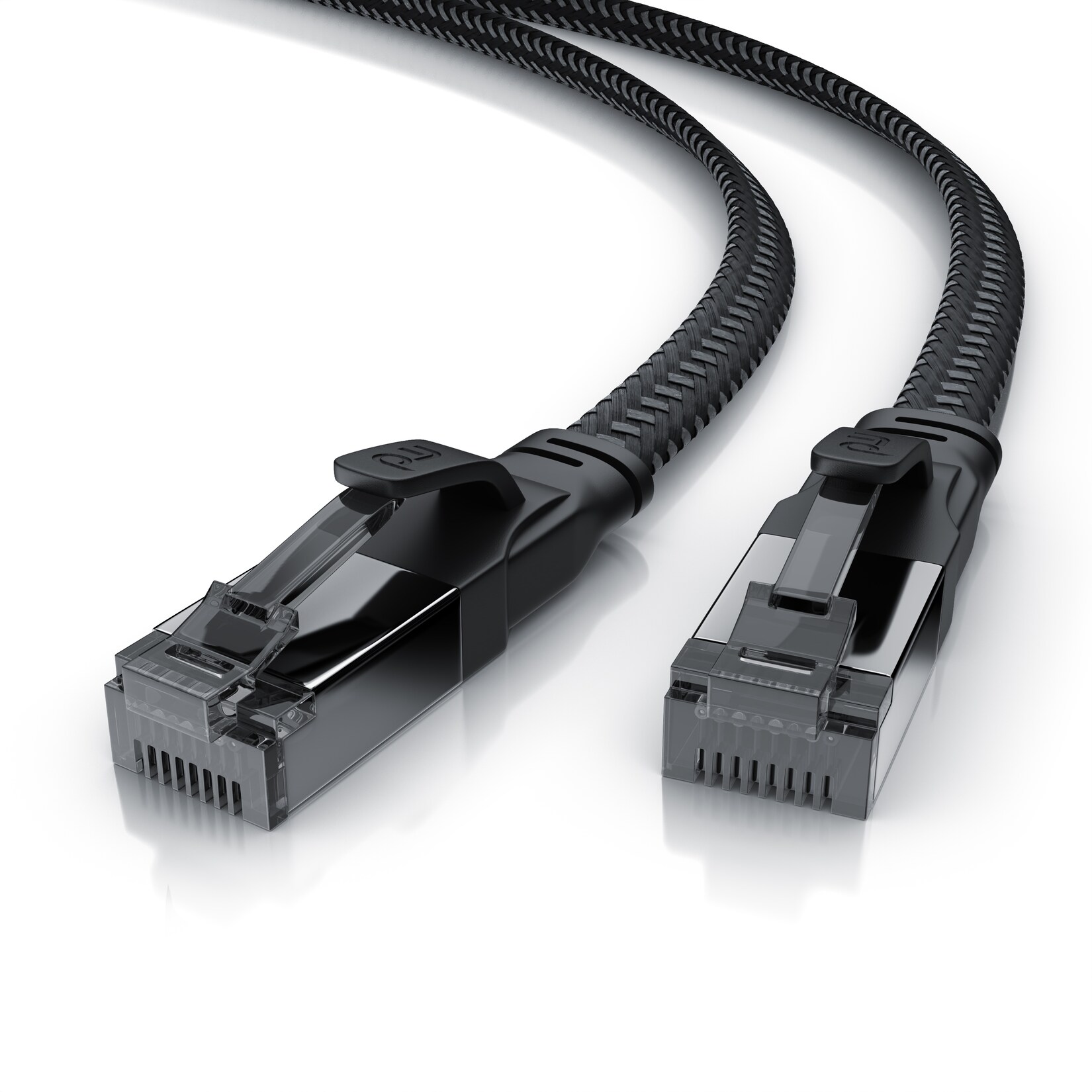 Primewire CAT 8.1 Netzwerkkabel Flach 40 Gbits, Baumwollmantel, LAN Kabel Patchkabel, Gigabit RJ45 Ethernet Cable, Flachbandkabel, …
