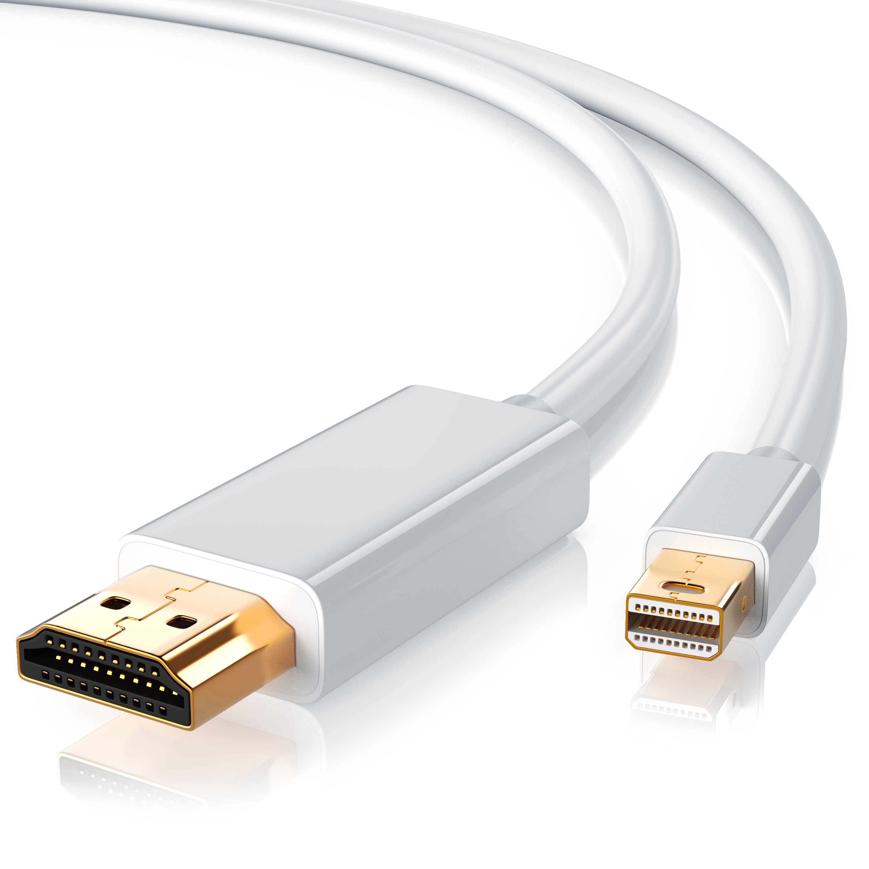 CSL Mini DisplayPort zu HDMI Typ A Audio- & Video-Kabel, Premium Full HD MiniDP Adapter Monitor Kabel - 3m 