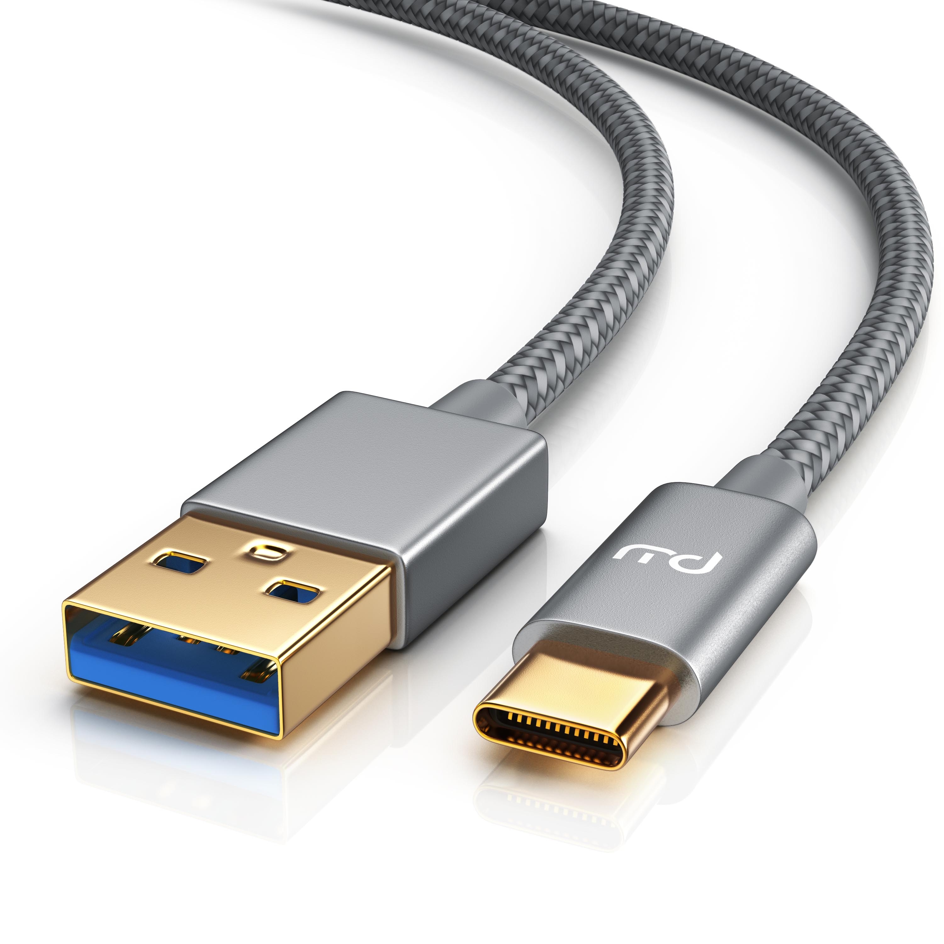 Primewire USB-C 3.1 Kabel, USB Typ C zu Typ A, Datenkabel, Ladekabel, Nylonmantel, bidirektional, Geschirmt - 2m 
