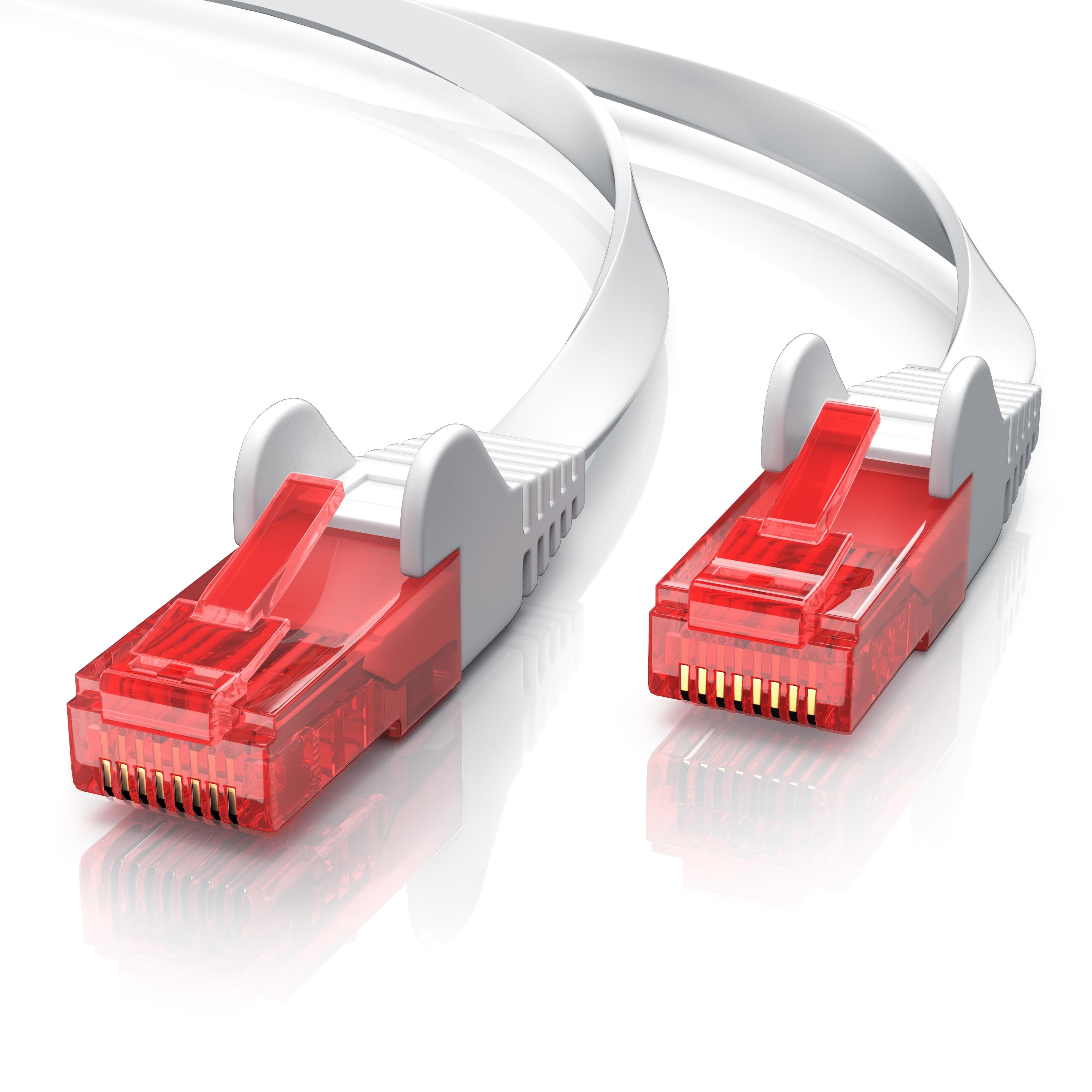 CSL Cat 6 Flachband LAN Kabel - mehrfach geschirmt - UTP Gigabit - 1000 Mbit/s - Patchkabel Flachkabel - Netzwerkkabel - 10m 