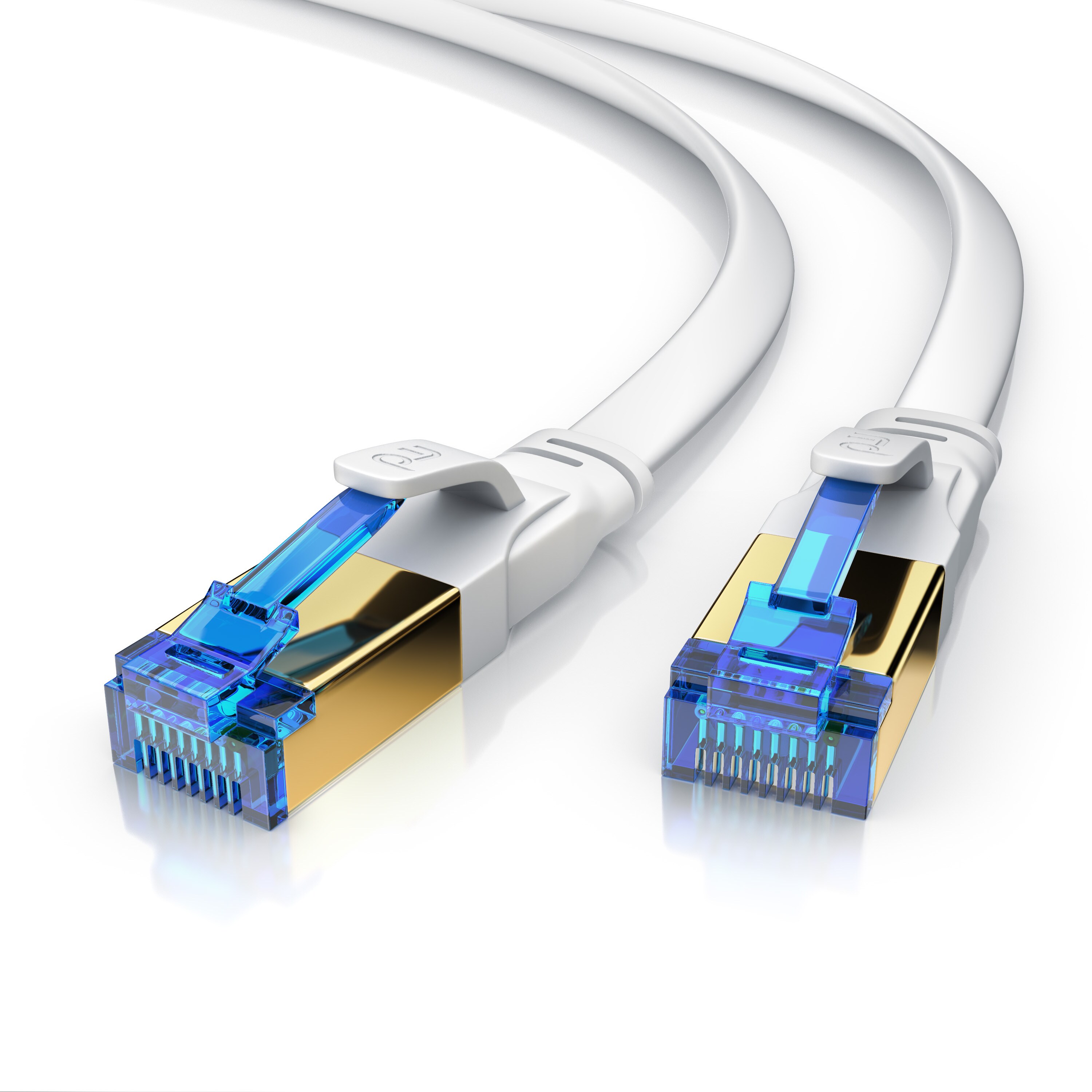 Primewire Flachbandpatchkabel CAT 8 - Gigabit Ethernet LAN Kabel - 40 Gbit/s - S/FTP PIMF Schirmung - Netzwerkkabel - 1m 