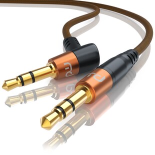 Primewire AUX Audio-Kabel, 3,5-mm-Klinke, gewinkeltes HiFi Stereo Klinkenkabel / Verbindungskabel - 2m 