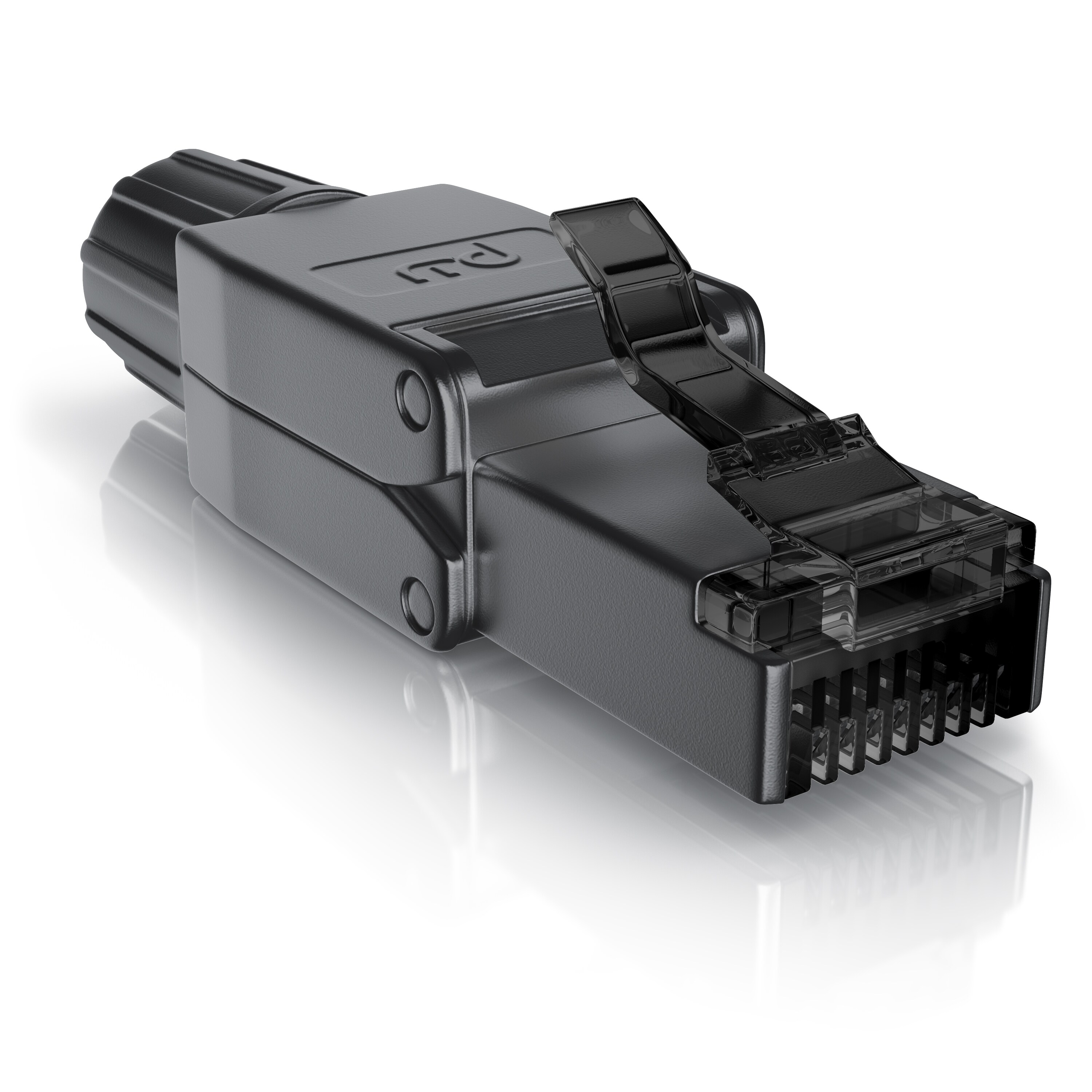 Primewire 1x Netzwerk-Adapter RJ-45 (Ethernet) zu Netzwerkkabel, Netzwerkstecker RJ45 CAT 8 - Gigabit Ethernet LAN Kabel - 40 Gbit/s, schwarz 