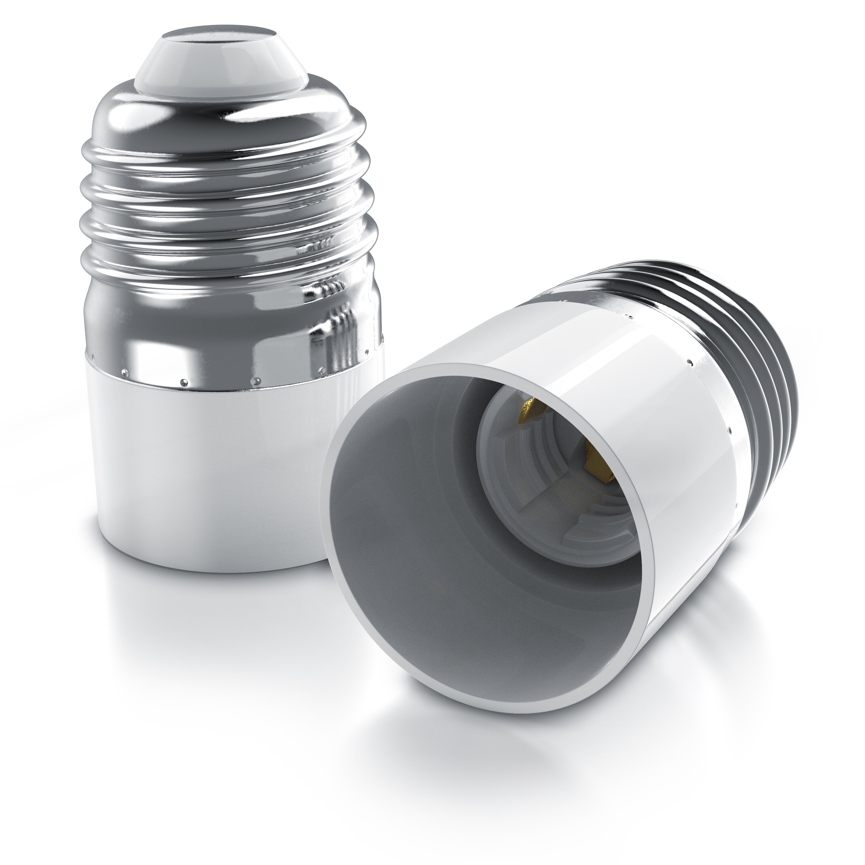 BEARWARE 2x Lampensockel Adapter - E27 Fassung auf E14 Sockel Konverter - Lampenadapter E27 auf E14 - Lampenfassung 