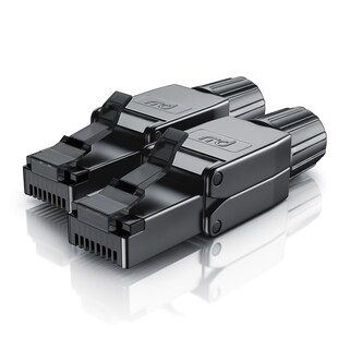 Primewire 2x Netzwerk-Adapter RJ-45 (Ethernet) zu Netzwerkkabel, Netzwerkstecker RJ45 CAT 8 - Gigabit Ethernet LAN Kabel - 40 Gbit/s, schwarz 