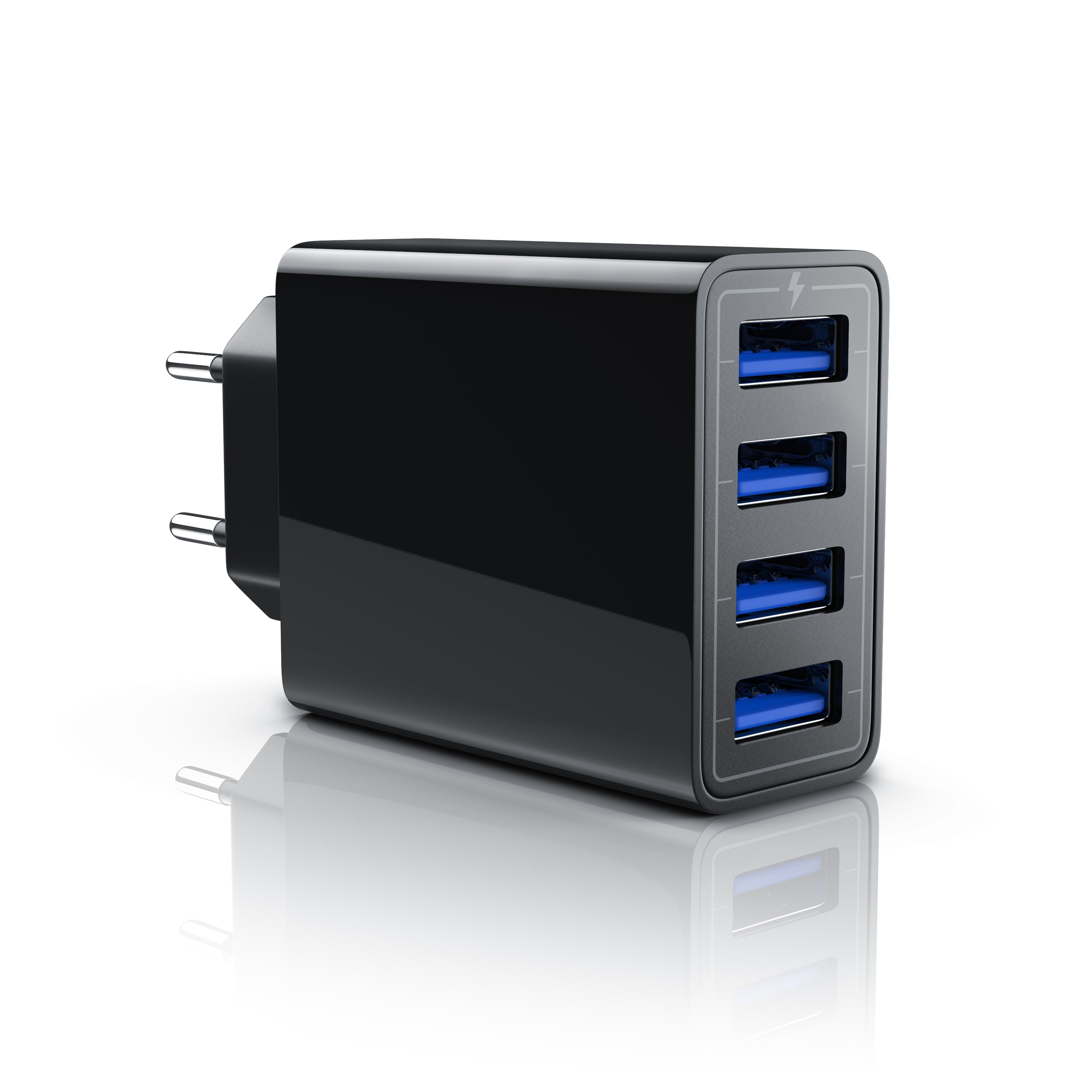 Aplic USB-Ladeger&auml;t 5000 mA, 4-Port Netzteil f&uuml;r Handy, Tablet uvm. 5000mA, 2,4A Max. je Port, 25W 