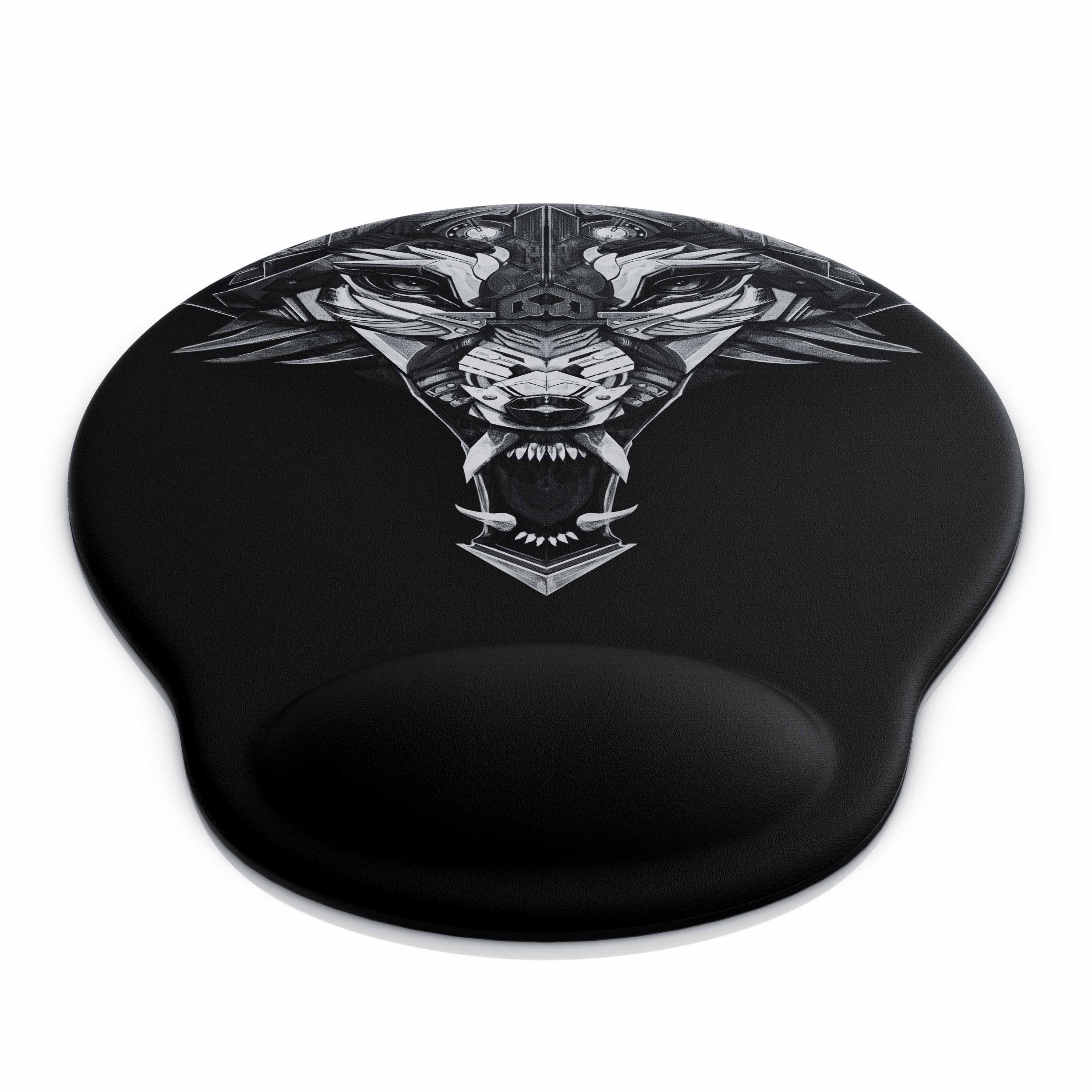 Titanwolf Gaming Mauspad mit Handgelenkauflage, Office Gel Mousepad mit Handgelenkpolster, schwarz 