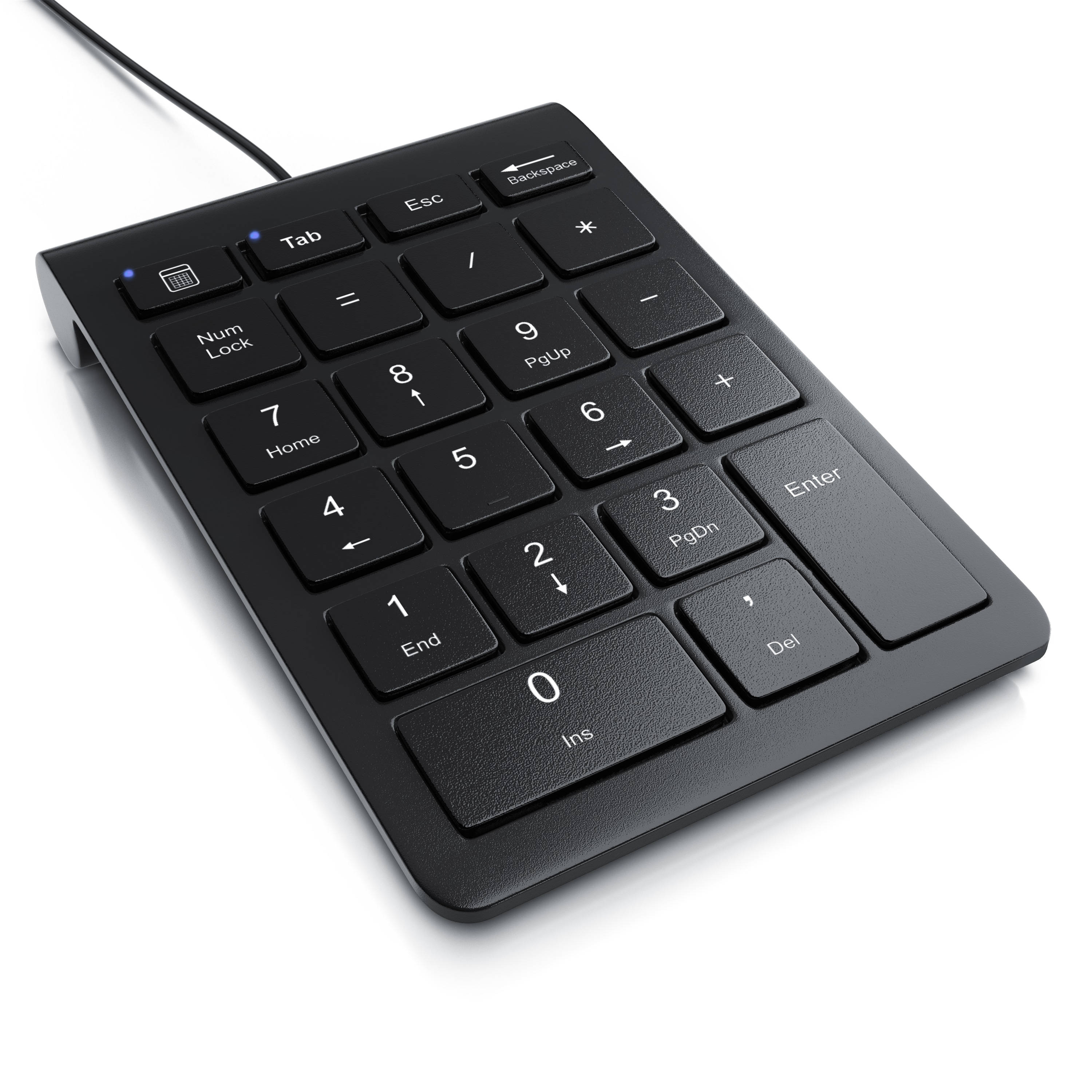 Aplic Numpad 22 Tasten - Keypad kabelgebunden USB Typ A - Ziffernblock mit 10 Multifunktionstasten - Multimedia-Keys - geneigte Tastatur - f&uuml;r PC 