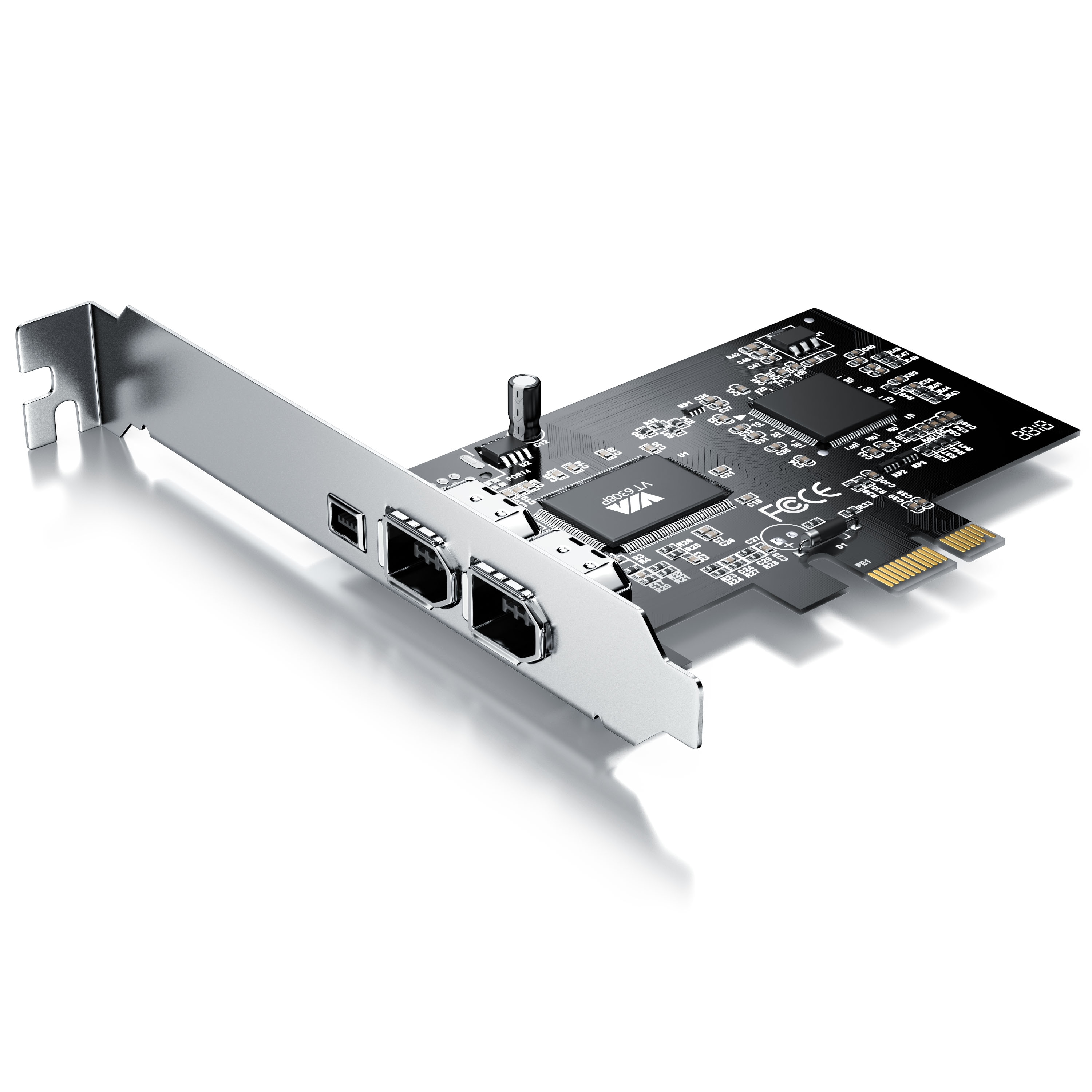 CSL PCI Firewire Karte Erweiterungskarte - PCI-E - 3 Anschl&uuml;sse - 1394a 1394b -Controller-Karte - 2 x 6 Pin und 1 x 4 Pin f&uuml;r Desktop-PC 