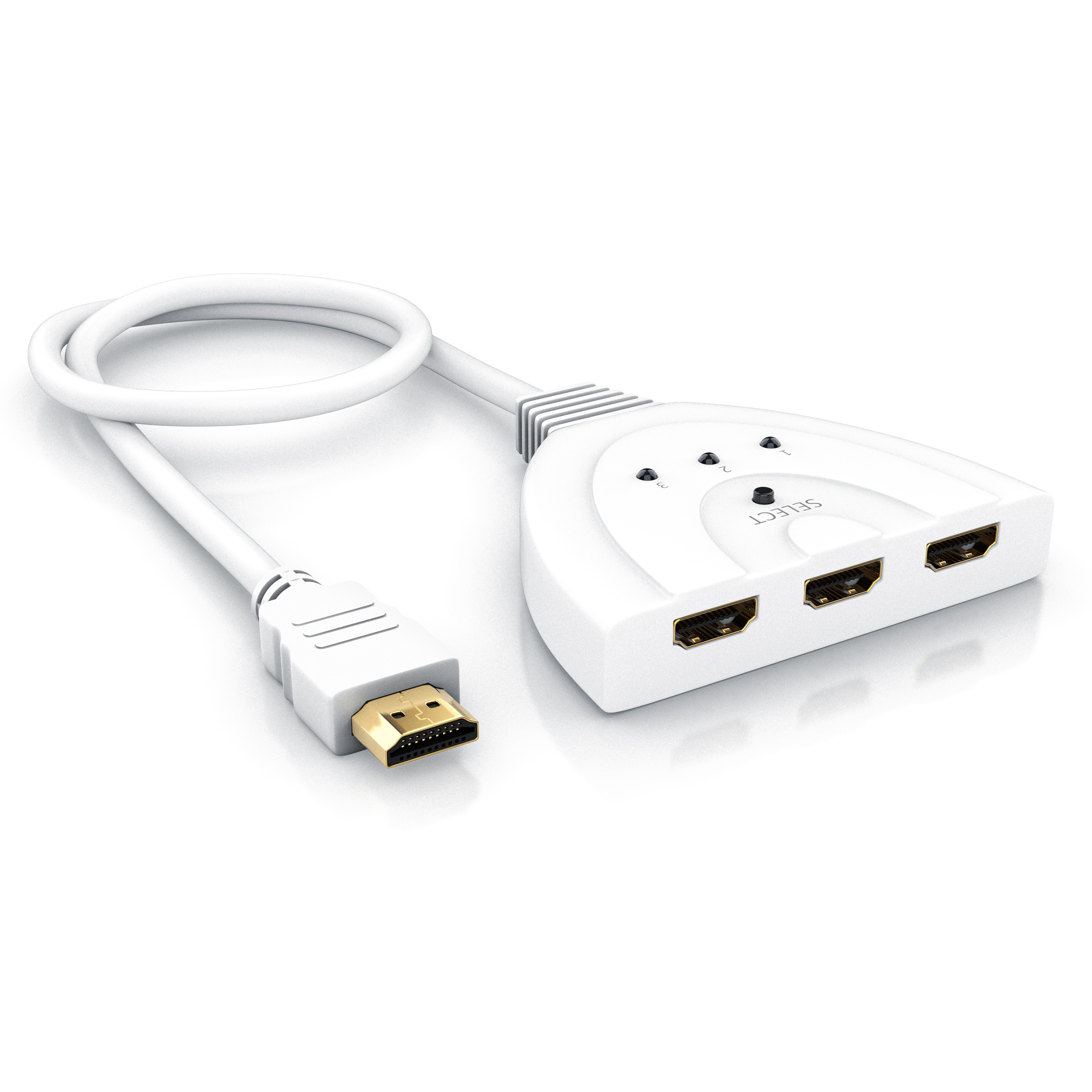 CSL 3-Port HDMI Switch, Full HD, automatische Umschaltung / 3D / HDCP / CEC 