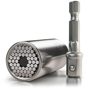 Brandson Premium Universal Schlüssel - Universal Steckschlüssel Multifunktions Nuss Bit Adapter - Powergrip Universalschlüssel 