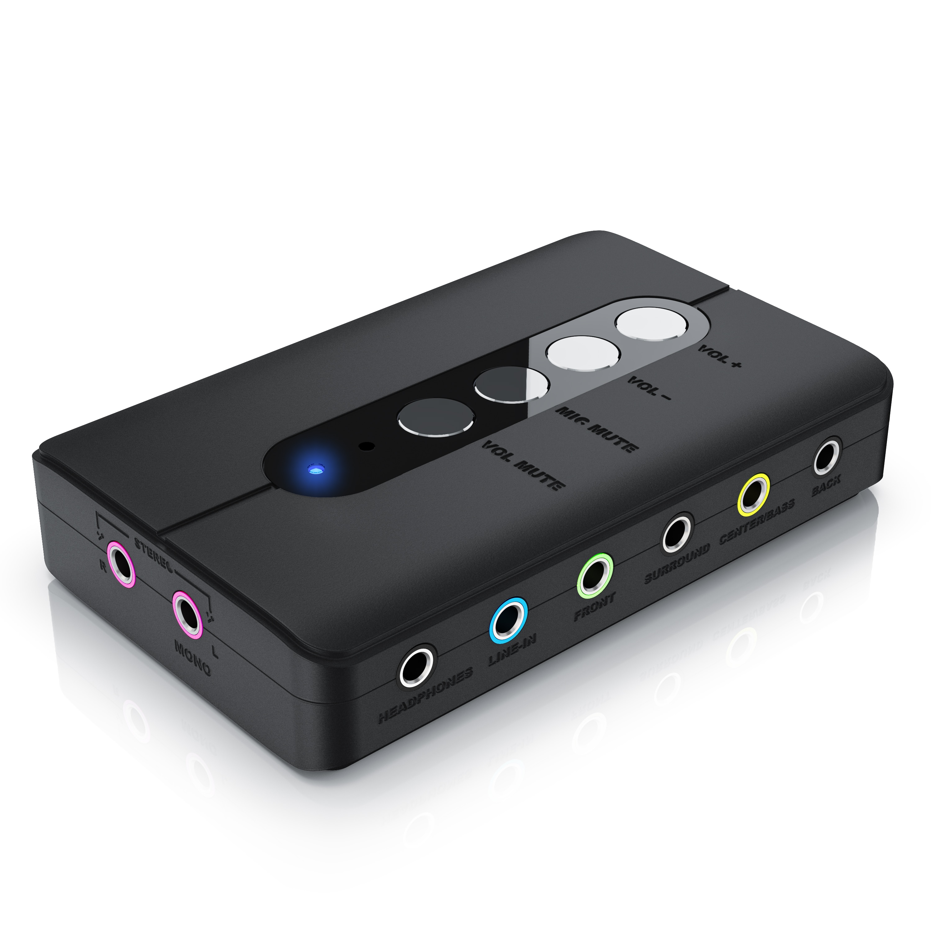 CSL USB 7.1 Soundkarte extern - 7.1 Surround Sound - Stereo Audio Adapter - Lautst&auml;rkeregelung - Anschluss f&uuml;r Kopfh&ouml;rer, Mikrofon 