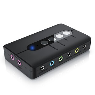 CSL USB 7.1 Soundkarte extern - 7.1 Surround Sound - Stereo Audio Adapter - Lautstärkeregelung - Anschluss für Kopfhörer, Mikrofon 