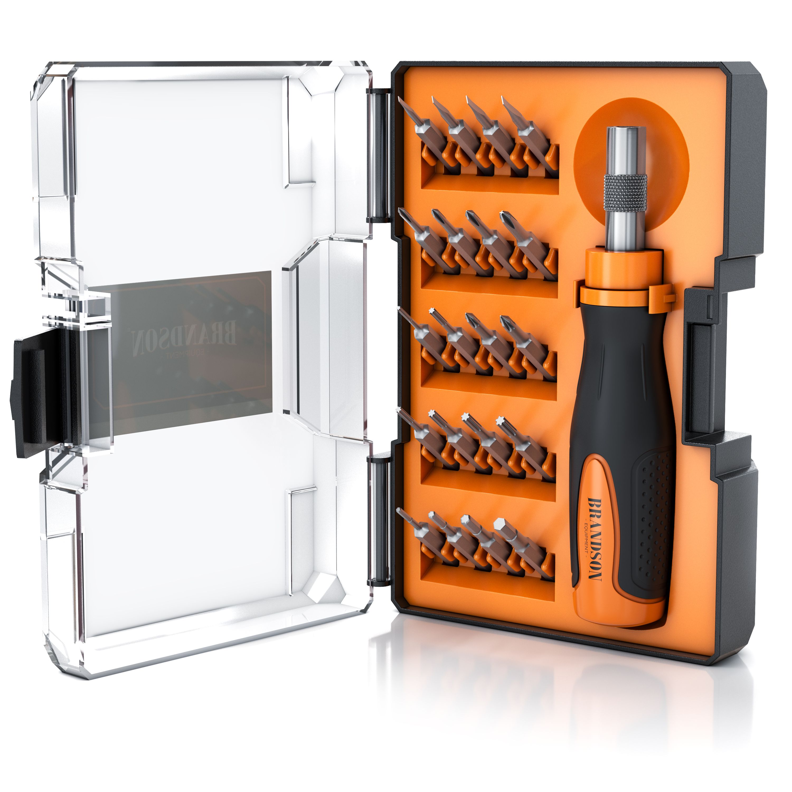 Brandson Schraubendreher Set 21 teilig Minibits 4 mm 5 32 Zoll - Schlitz Kreuzschlitz Sechskant Torx Feinmechaniker Set Schraubenzieher Satz 